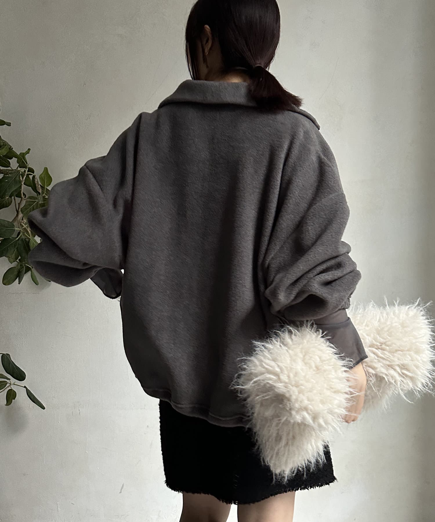 DOUDOU(ドゥドゥ) 【WEB限定】エコフリースハーフジッププルオーバー