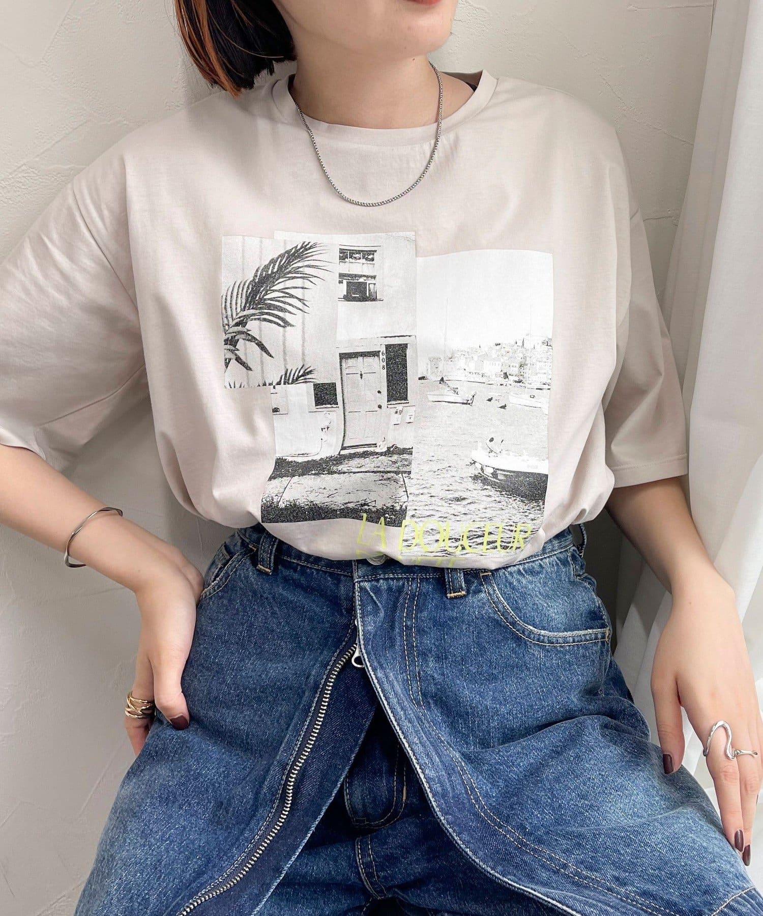 FREDY & GLOSTER(フレディ アンド グロスター) シルケットRESORT PHOTO Tシャツ