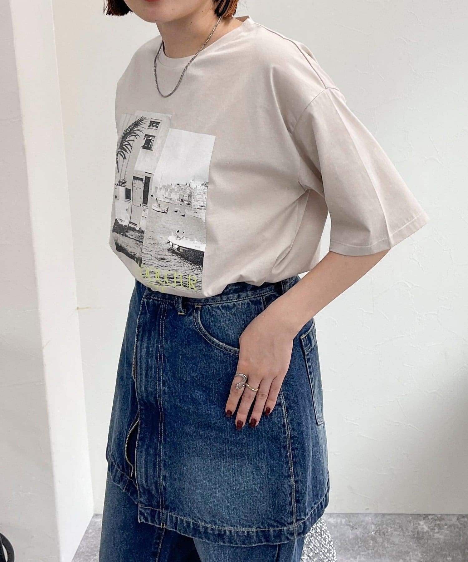 FREDY & GLOSTER(フレディ アンド グロスター) シルケットRESORT PHOTO Tシャツ