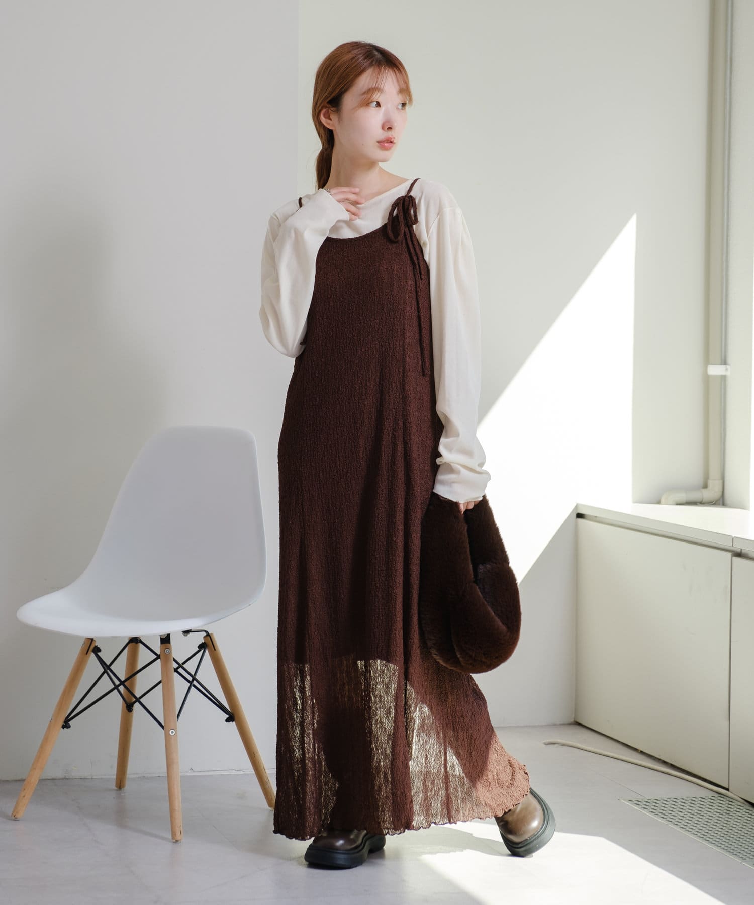 kastane フラワーレースワンピース 低身長サイズ追加】フラワーレースキャミワンピース×タンク