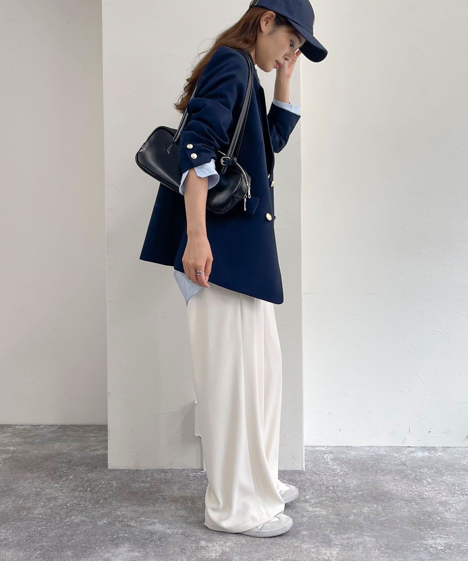 ブレスト 金釦ダブルブレストロングブレザー （UNISEX】ダブルブレザー