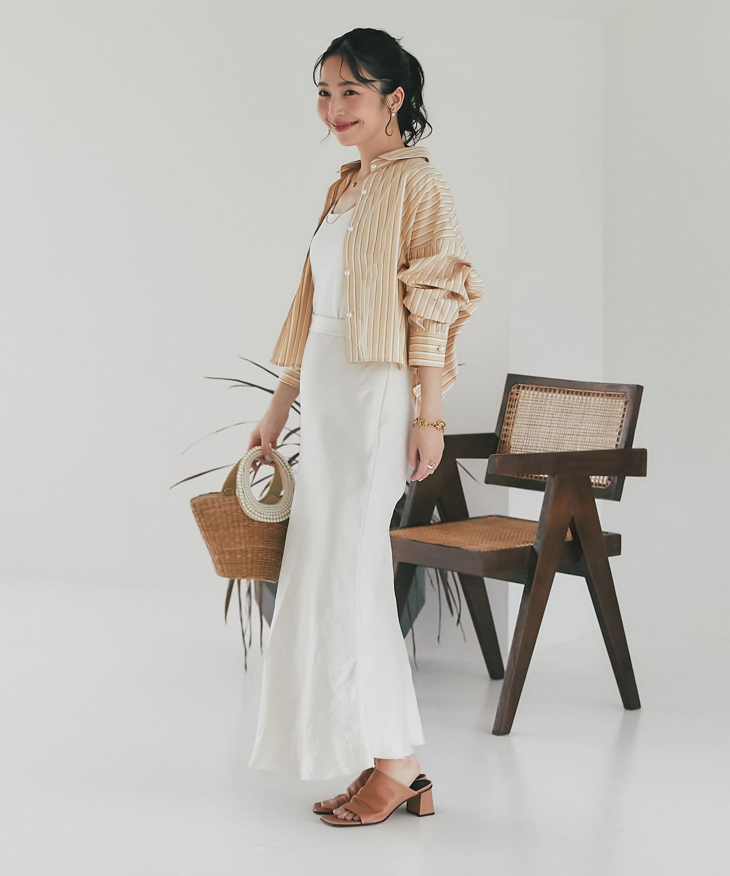 ラブティックボンボン　半袖シャツ La boutique BonBon｜【新色追加】パールモチーフクロップドT