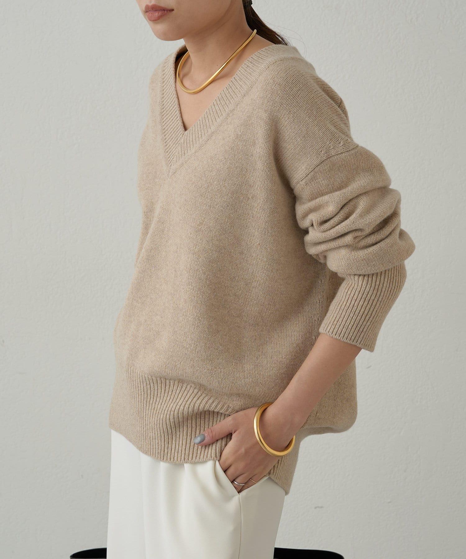 Loungedress(ラウンジドレス) WOOL Vニット