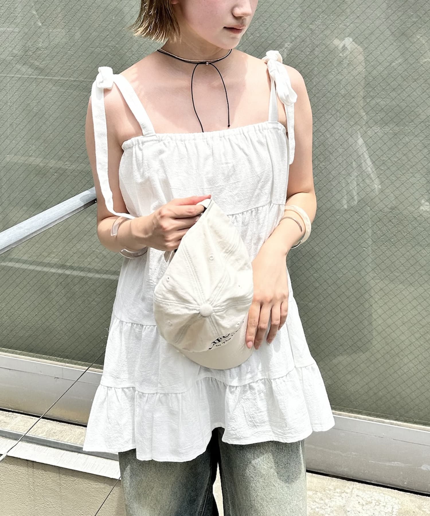 mline 肩リボンワンピース mline]肩リボンワンピース | mystic(ミスティック)レディース