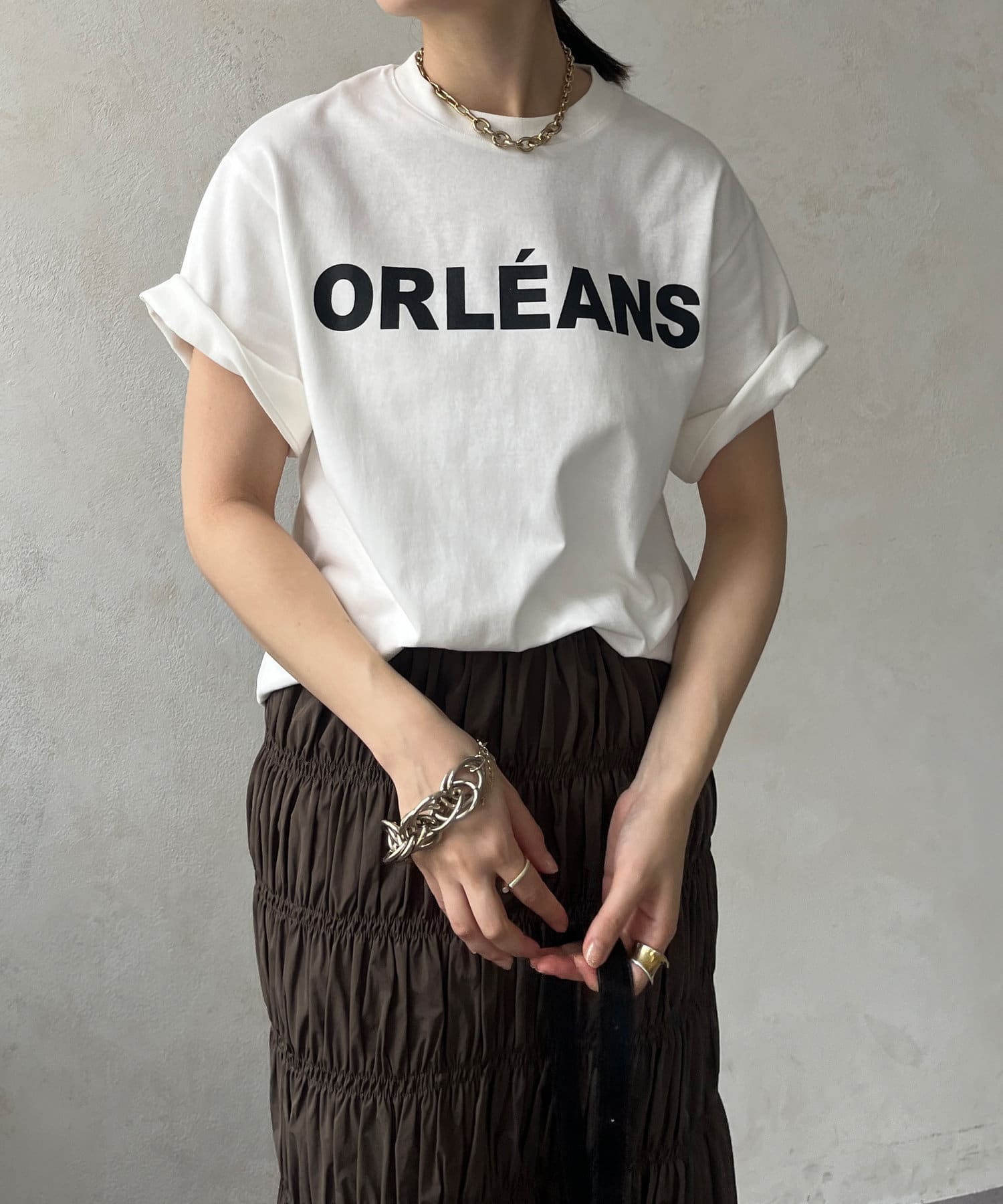 新品タグ付き　DouDou LESCALAプリントフレンチスリーブ TEE WEB限定】 LESCALAプリントフレンチスリーブTEE | DOUDOU