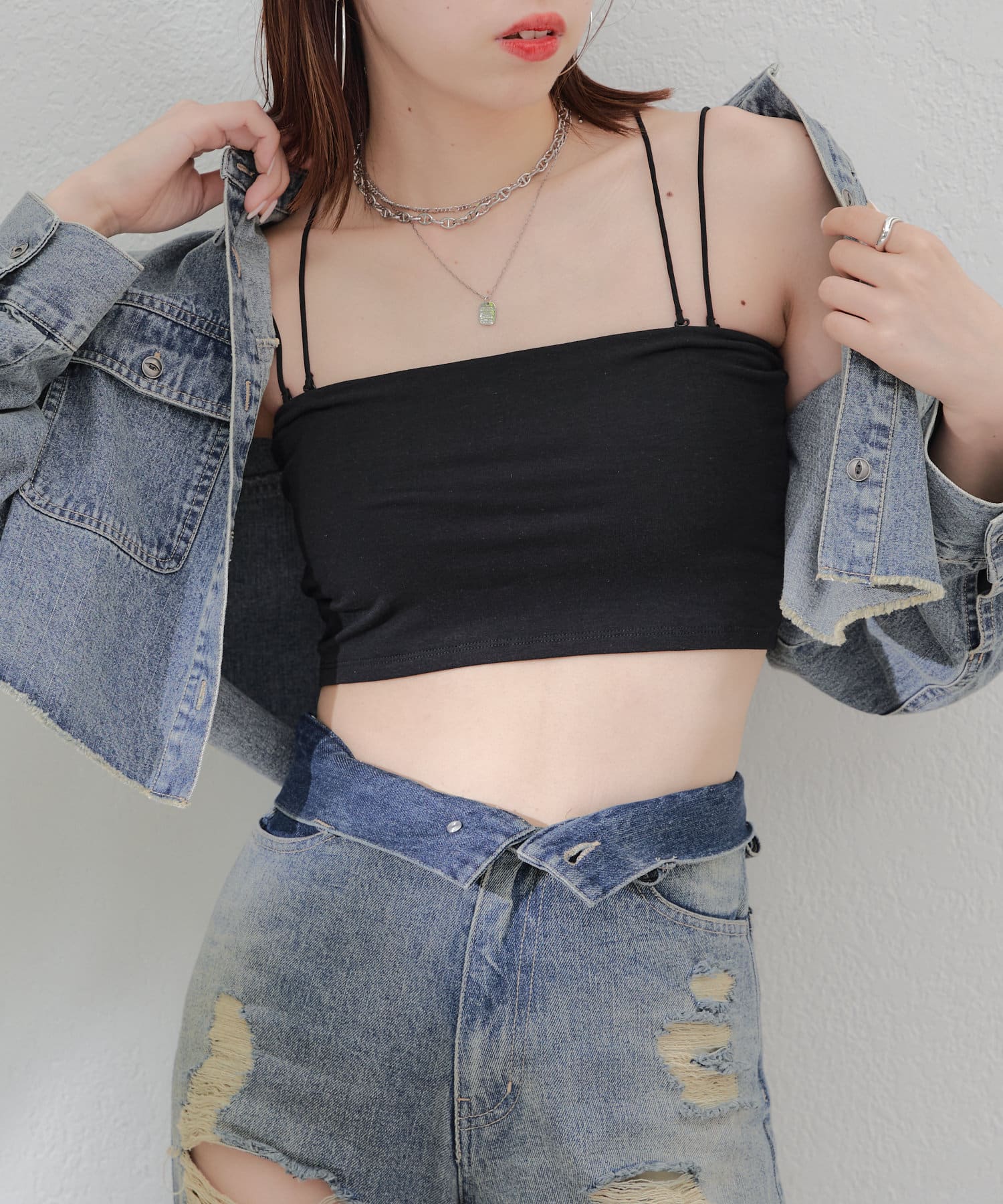 OUTLET(アウトレット) 【Chico】パット付マルチウェイストラップベアキャミ