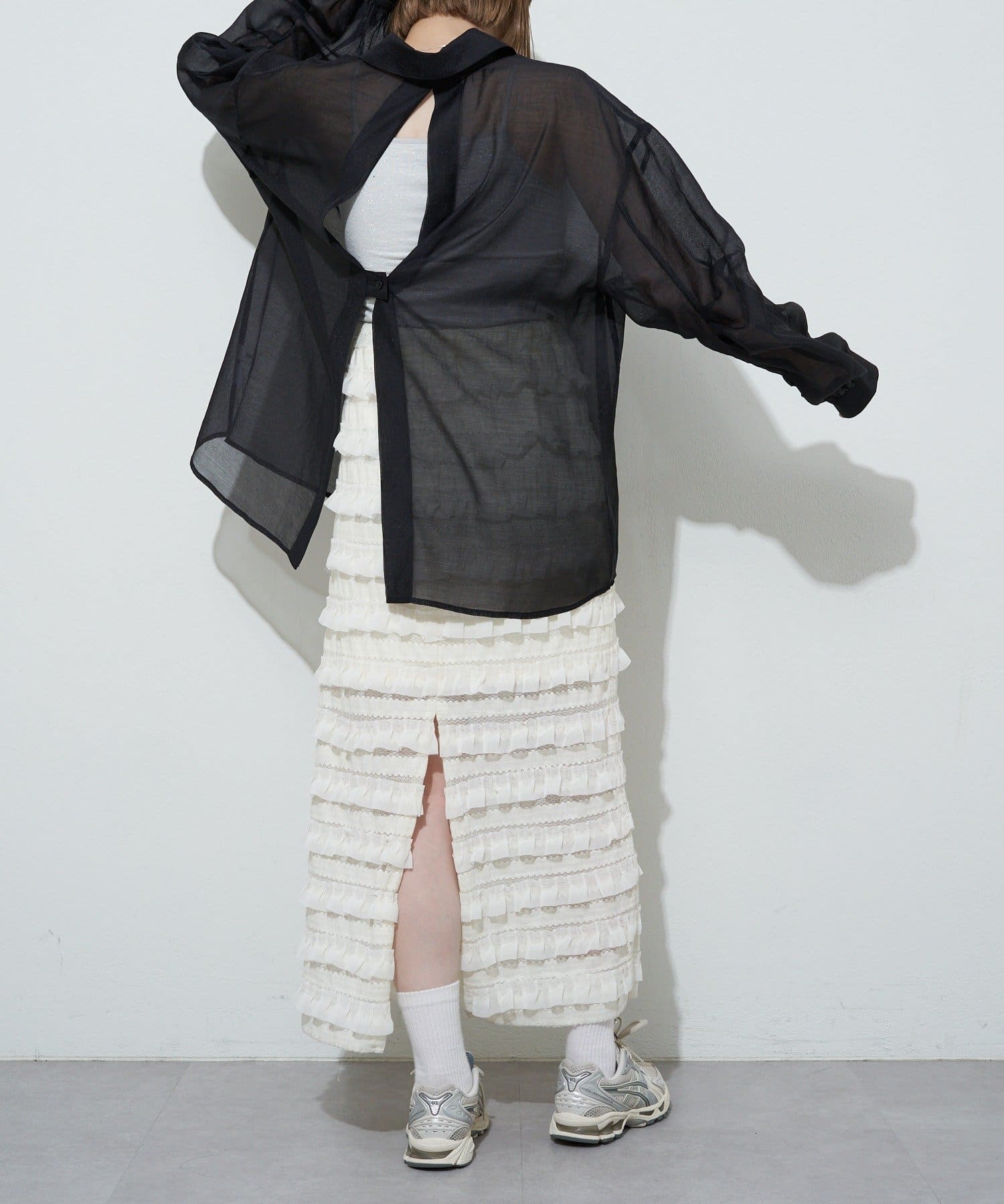 OUTLET(アウトレット) 【Ciaopanic】袖タックオーバーサイズシアーシャツ