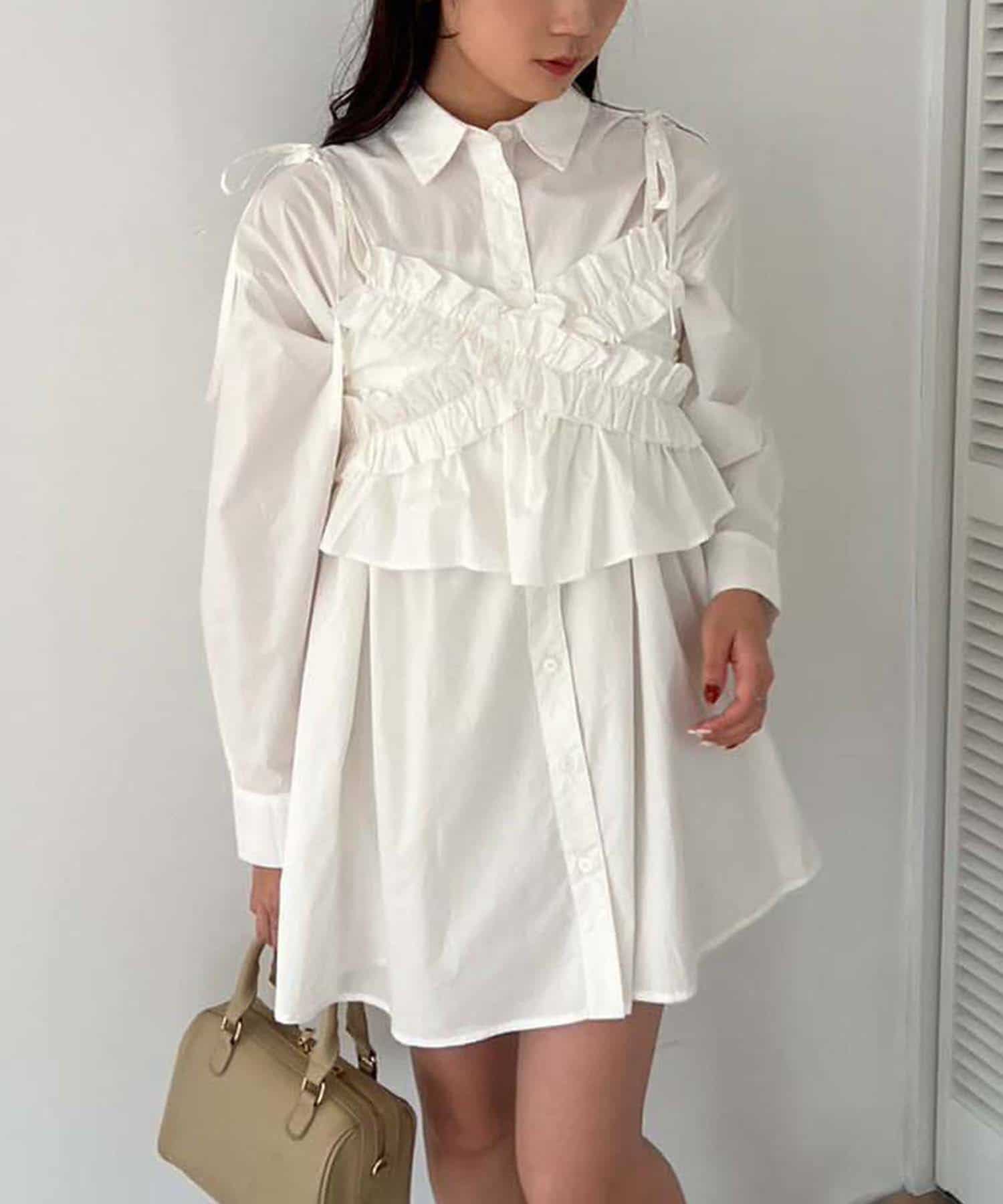 NICE CLAUP / OLIVE des OLIVE OUTLET(ナイスクラップ  / オリーブ デ オリーブ アウトレット) 【one after another】ビスチェセットシャツ