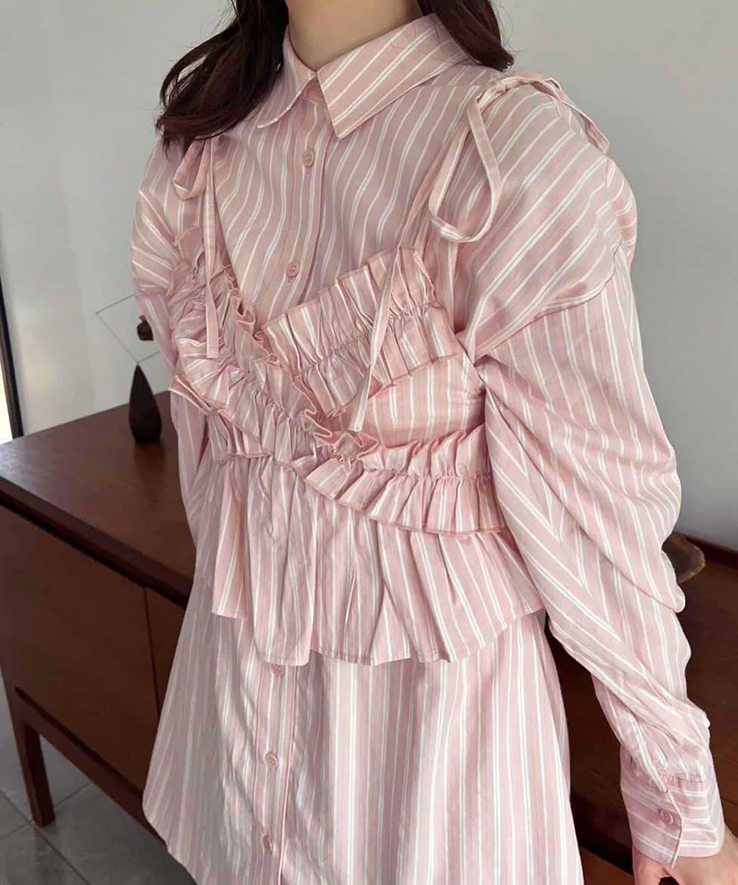 NICE CLAUP / OLIVE des OLIVE OUTLET(ナイスクラップ  / オリーブ デ オリーブ アウトレット) 【one after another】ビスチェセットシャツ