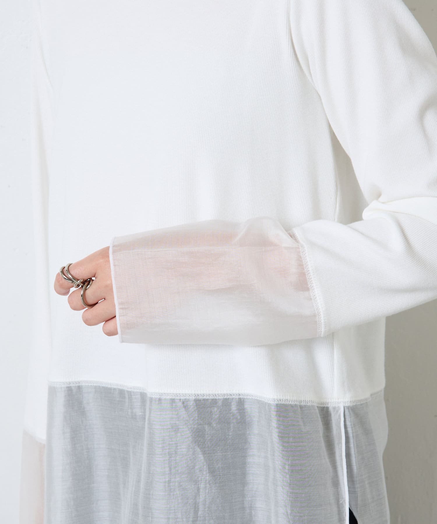 COLLAGE GALLARDAGALANTE(コラージュ ガリャルダガランテ) 【1/18(日)24:59まで 1000円OFFクーポン対象】《新色登場！》 裾シアーロンT