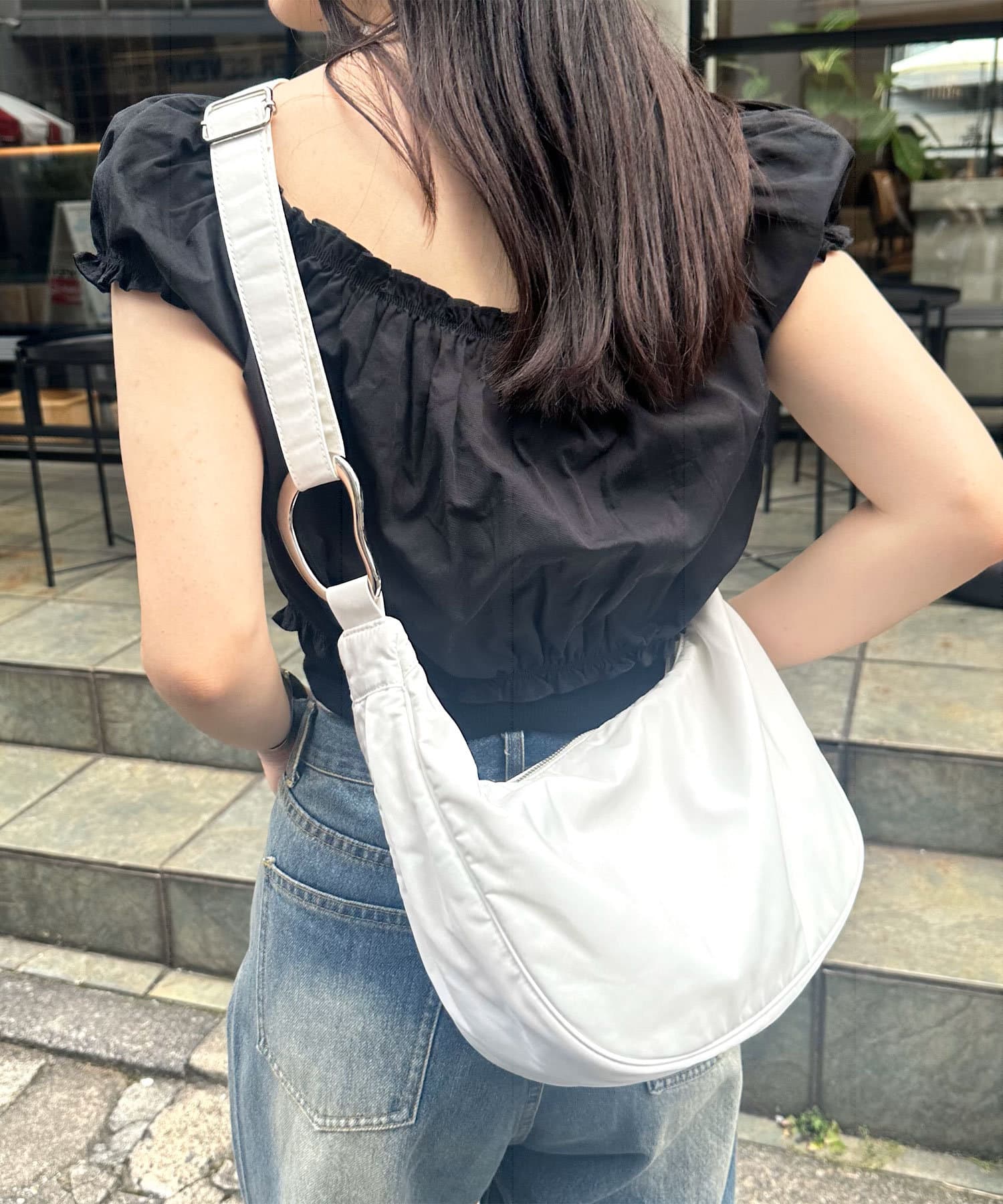 mystic(ミスティック) loti ナイロンショルダークロワッサンBAG