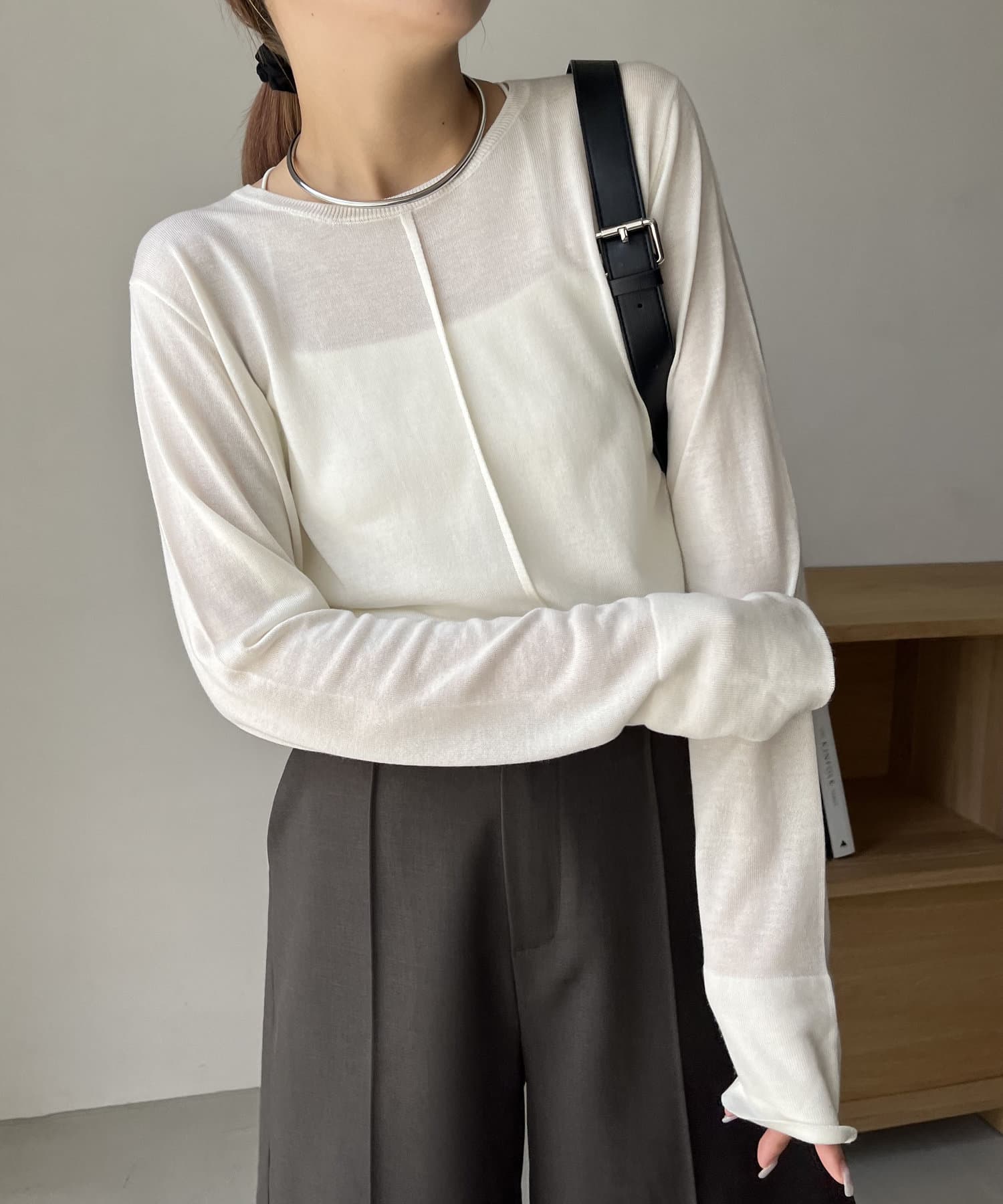 新品 CAPRICIEUX LE'MAGE シアーニットロンT　エクリュ 新品 CAPRICIEUX LE'MAGE シアーニットロンT エクリュ｜Yahoo