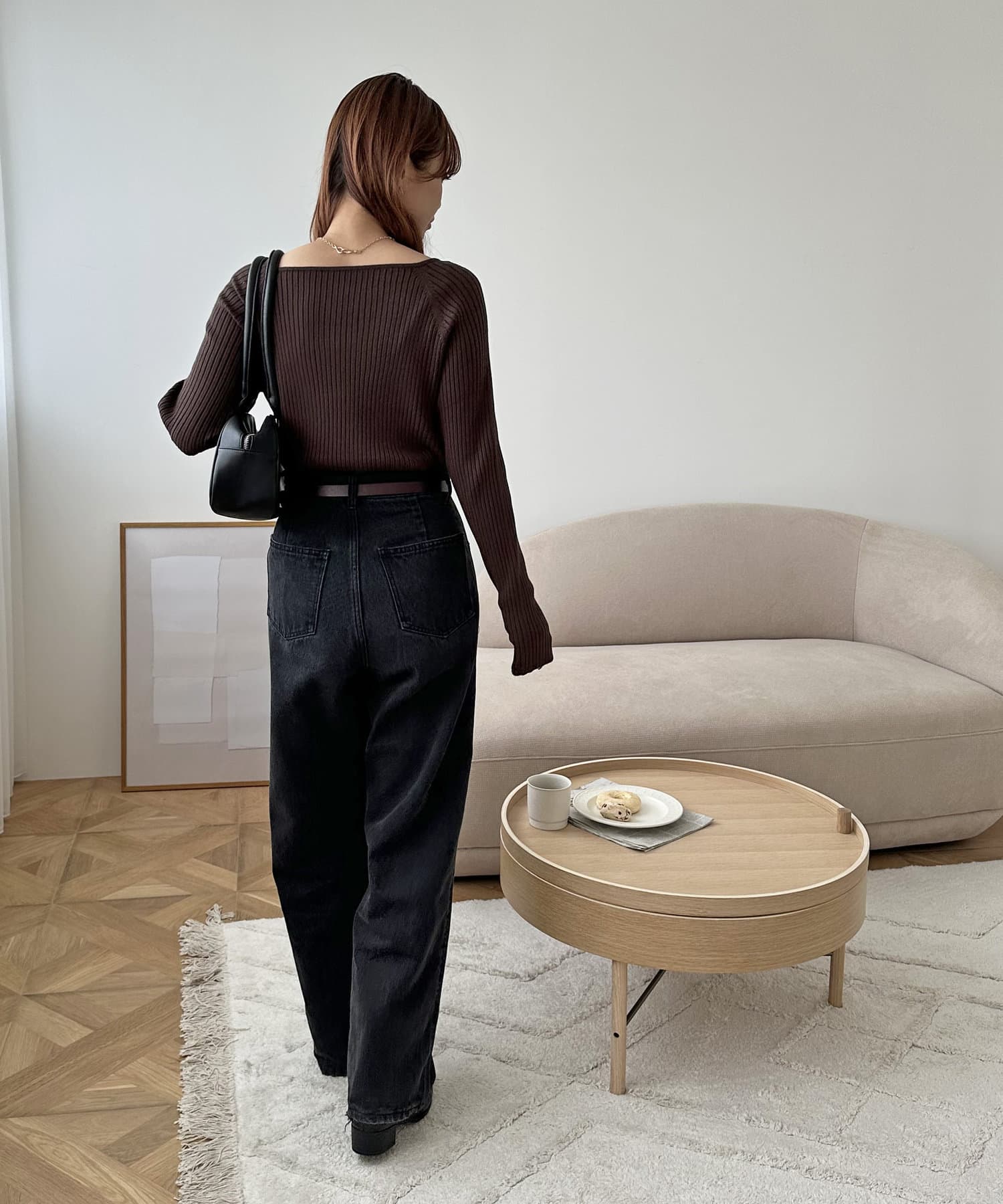 DISCOAT(ディスコート) 【華奢見え◎/9色展開】モチモチリブサムホールボートネック《WEB限定カラーあり》