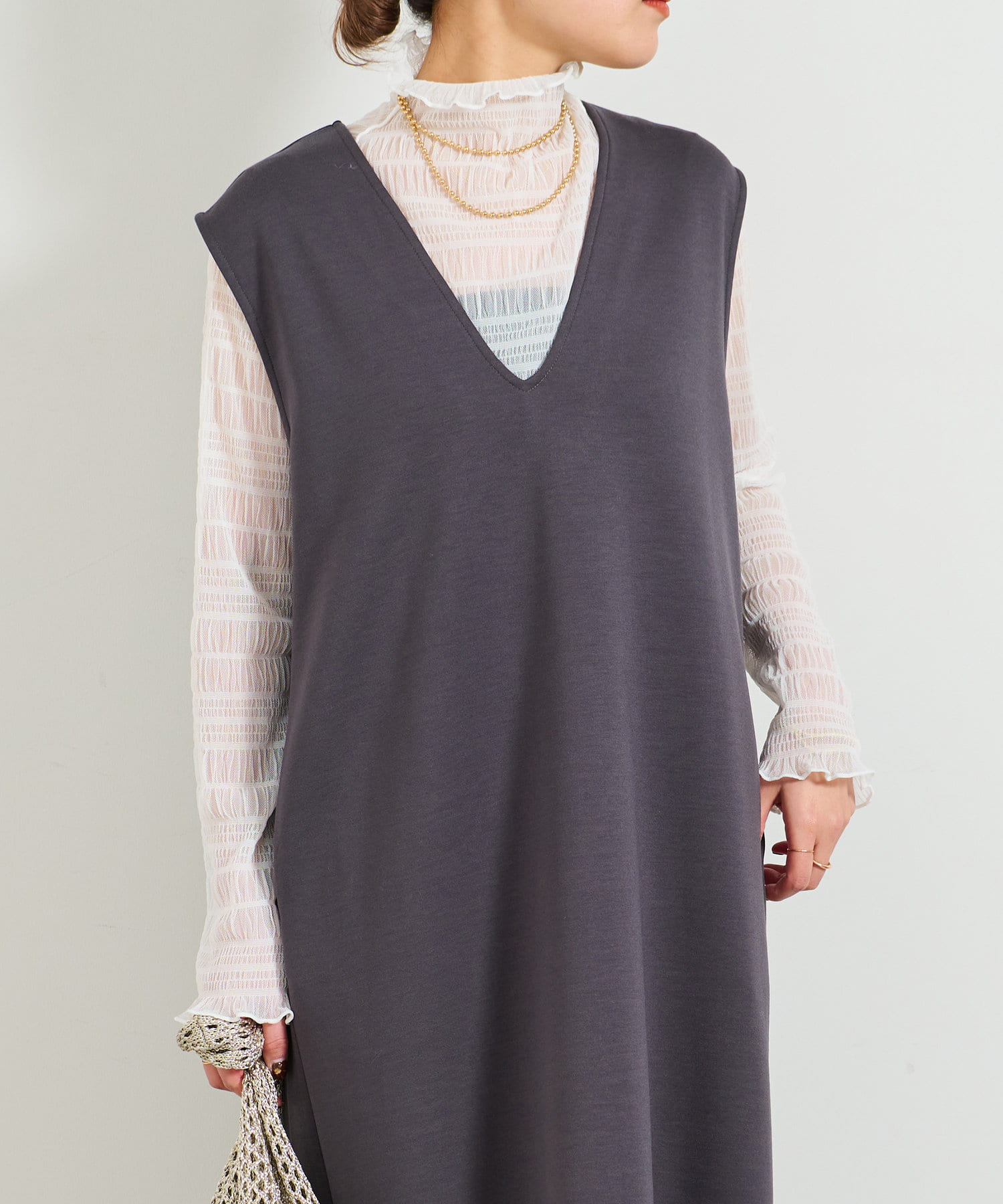 un dix cors アンディコール デニムジャンスカ　Lサイズ　新品・未使用 un dix cors（アンディコール）の「《2サイズ展開》デニム