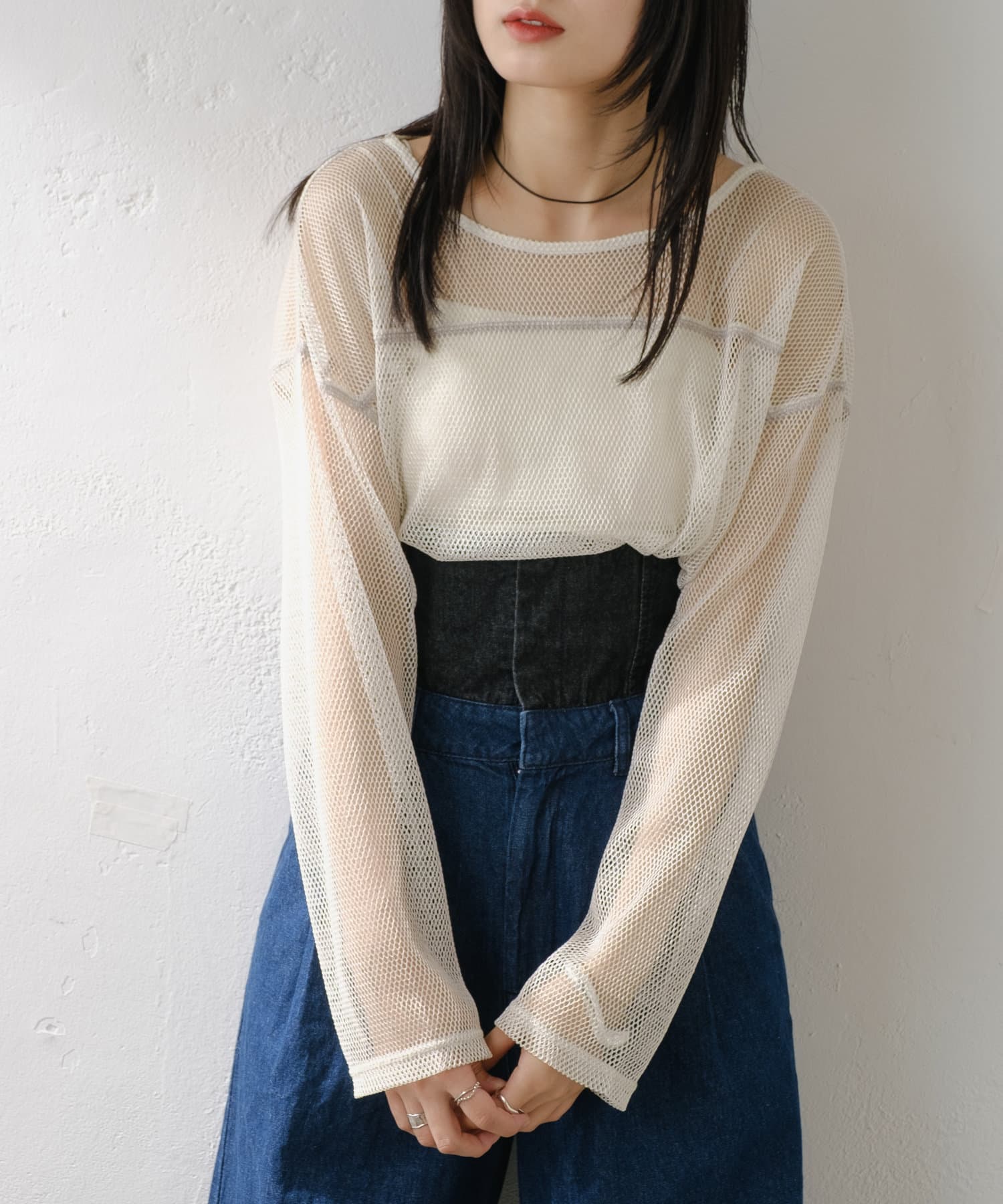 OUTLET(アウトレット) 【Kastane】メッシュラメプルオーバー