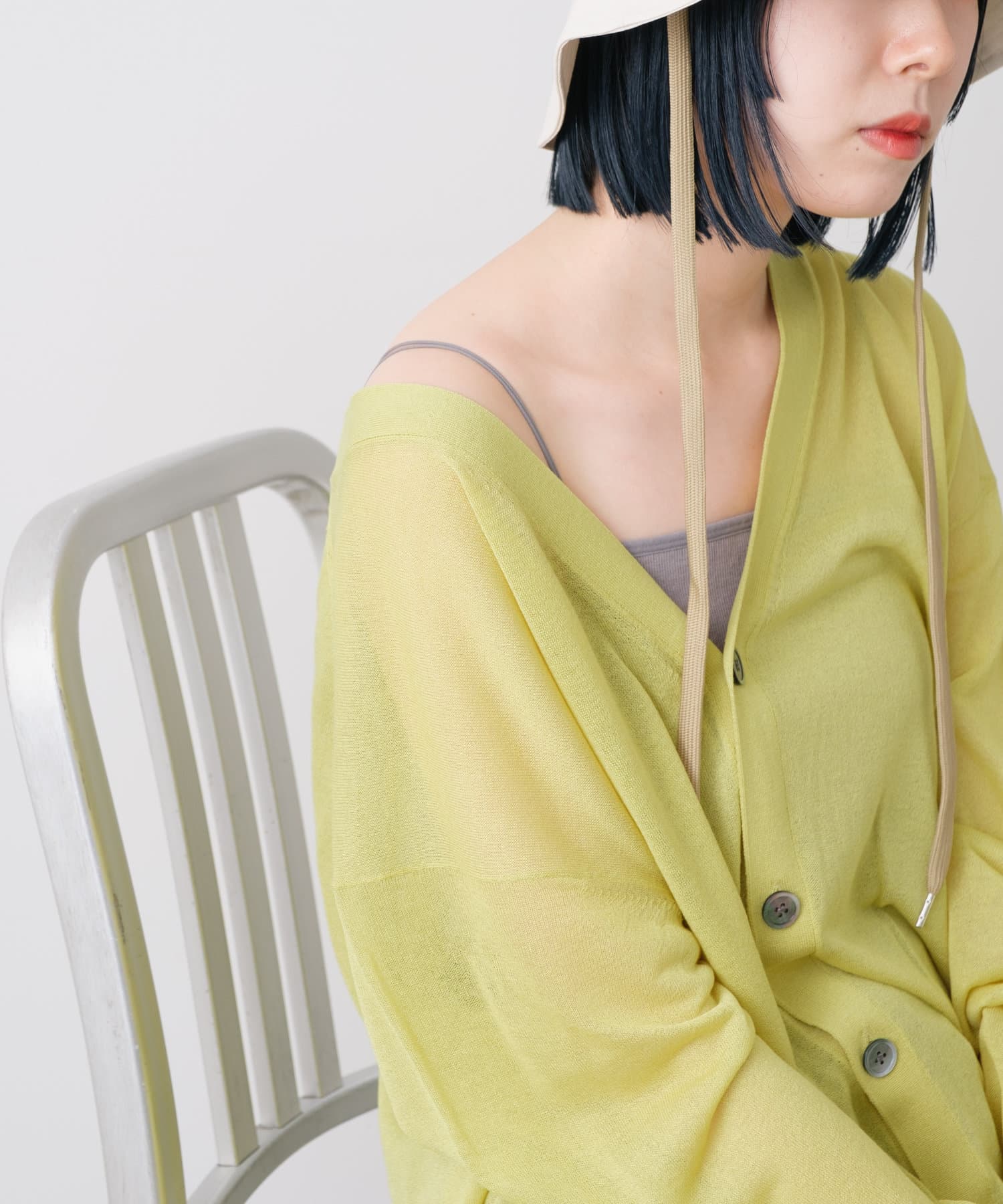 OUTLET(アウトレット) 【Kastane】シアーニットカーディガン