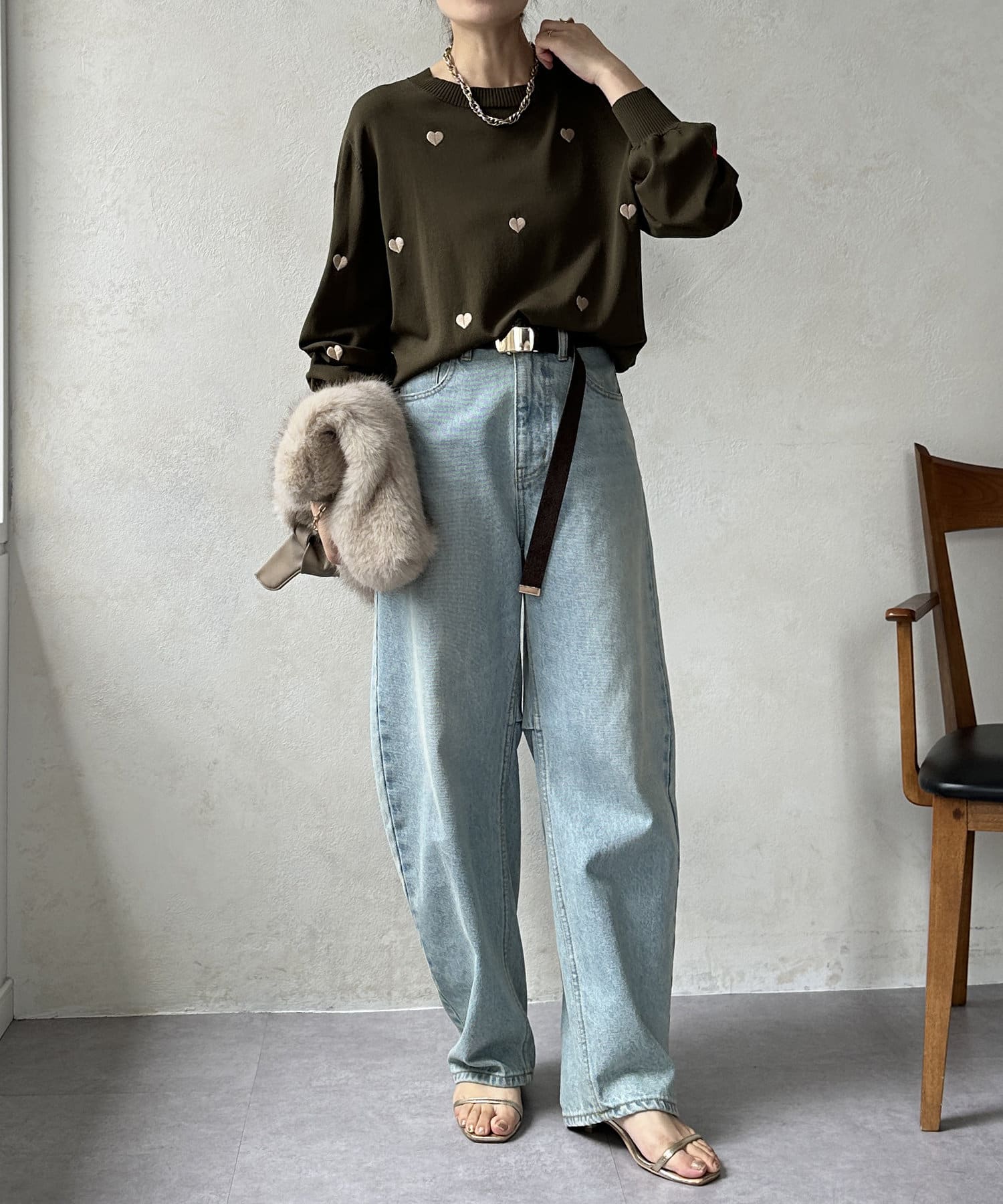 ぷ❤︎ ページ WEB限定】DOUZE インターシャロゴニット | DOUDOU(ドゥドゥ