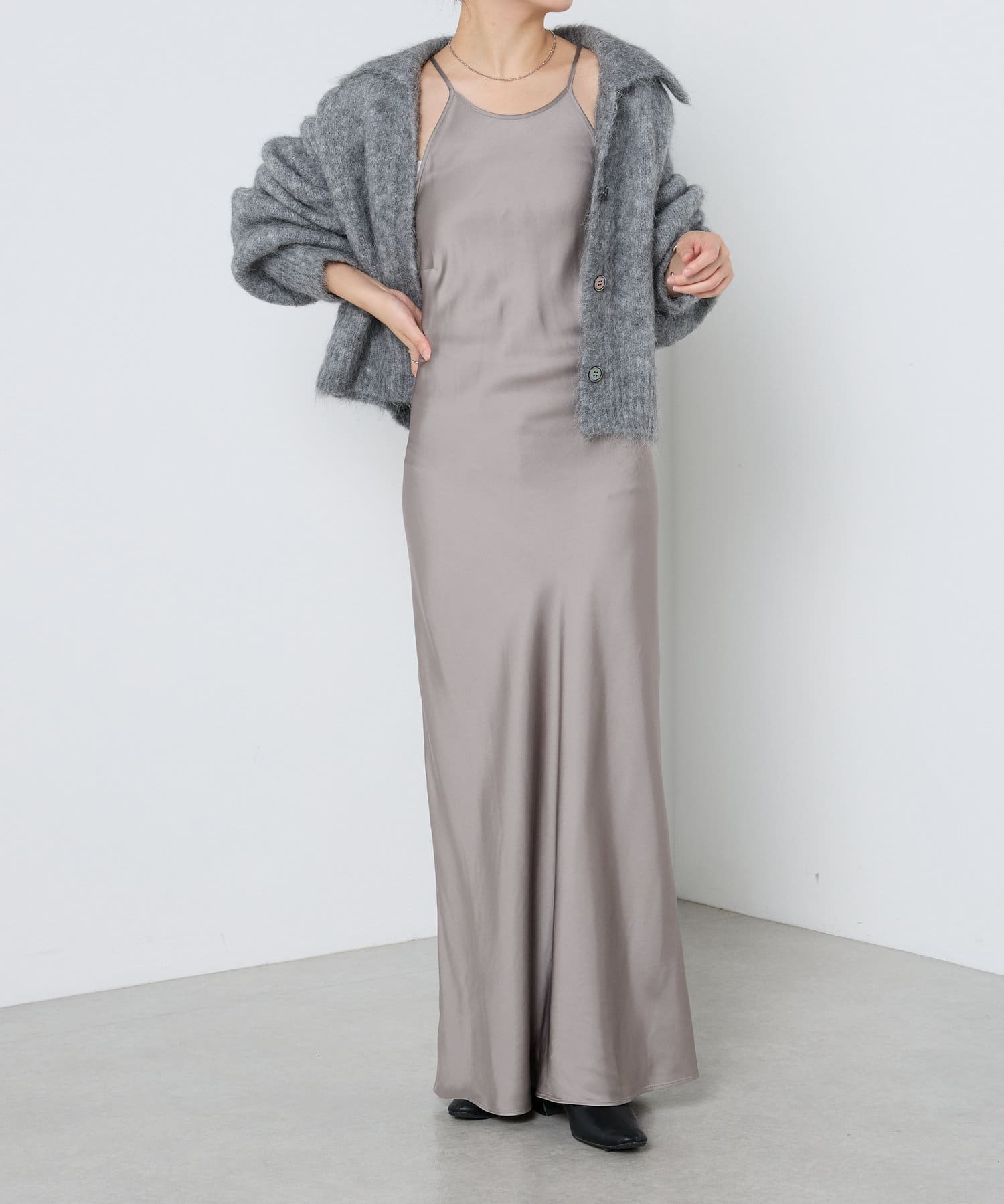 SAMSOE SAMSOE/サムソサムソ】サテンワンピース | COLLAGE  