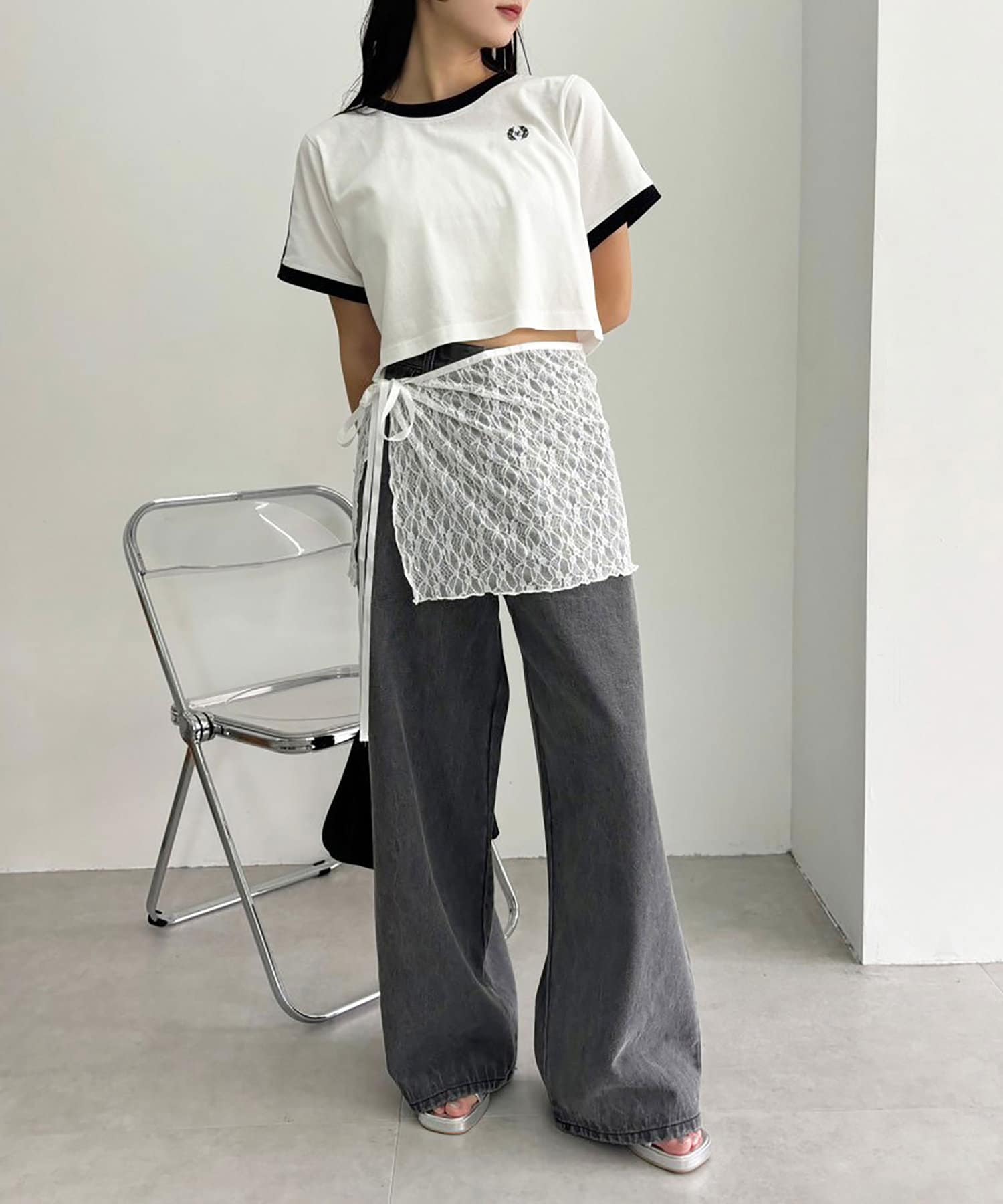 レース巻きスカート/WEB限定 | one after another NICE CLAUP(ワン  