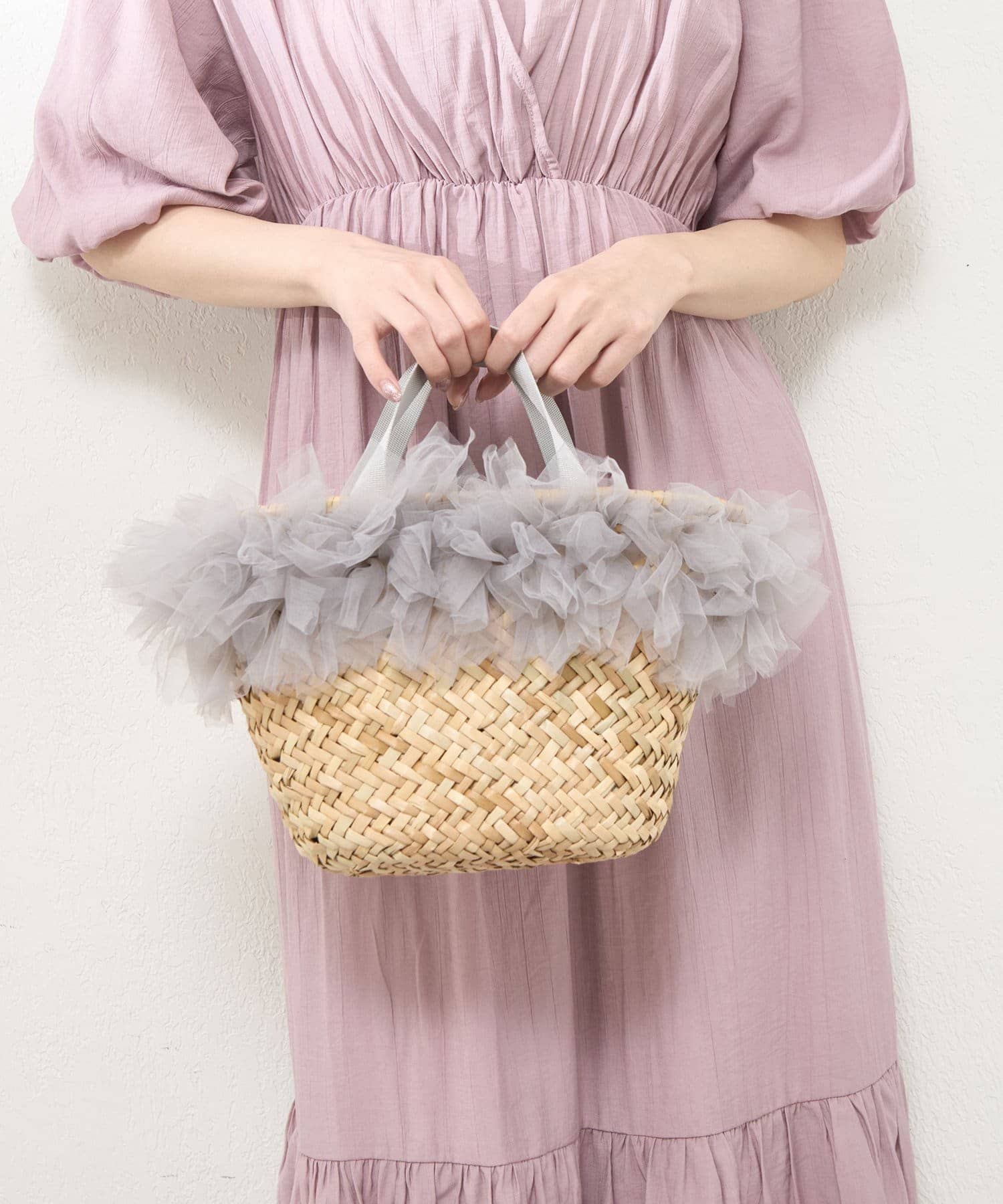 EVERY.VERY niceclaup】チュールフリンジカゴbag | NICE CLAUP / OLIVE