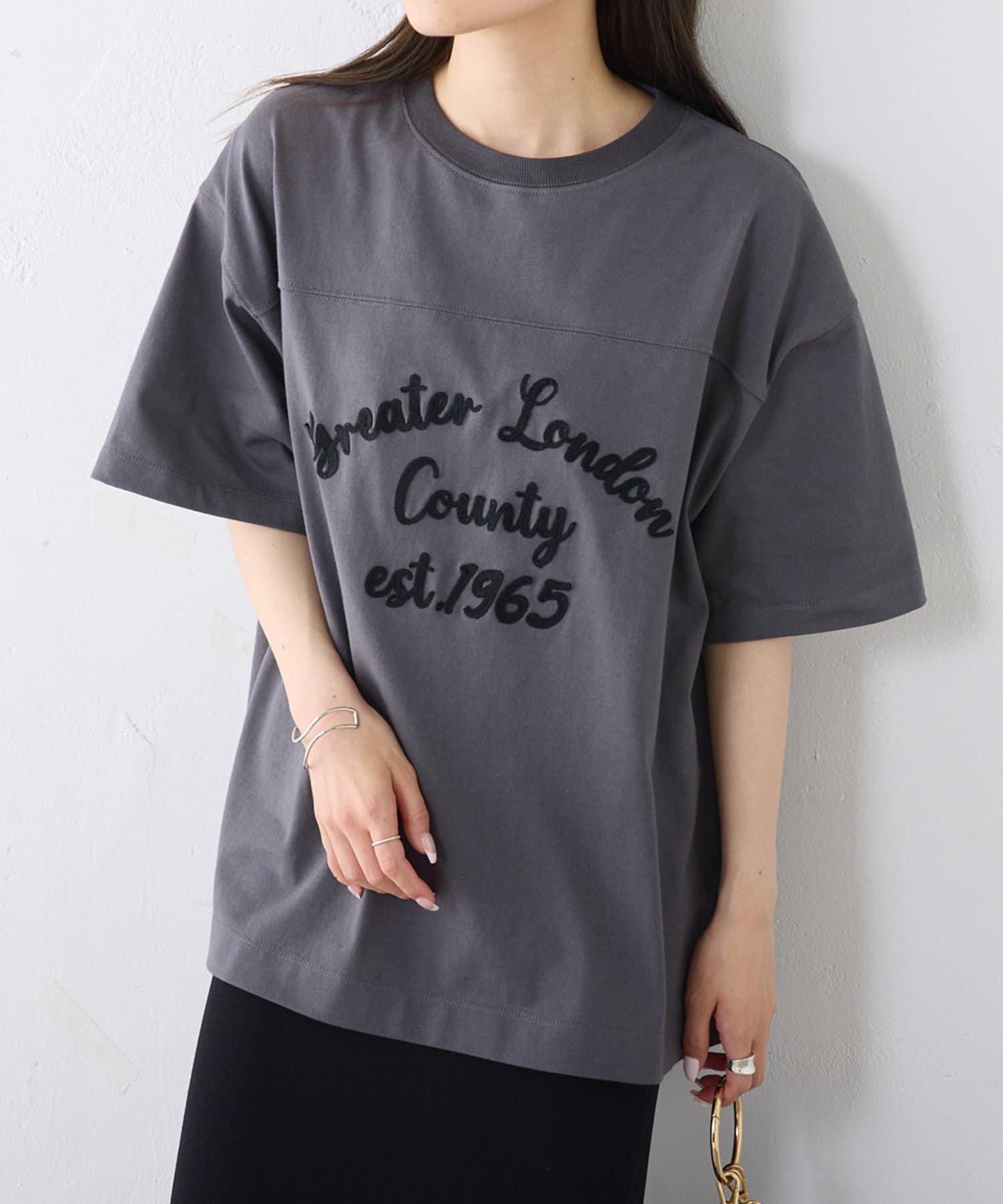 PUAL CE CIN(ピュアルセシン) 【2024AW】チェーン刺繍フットボールTシャツ