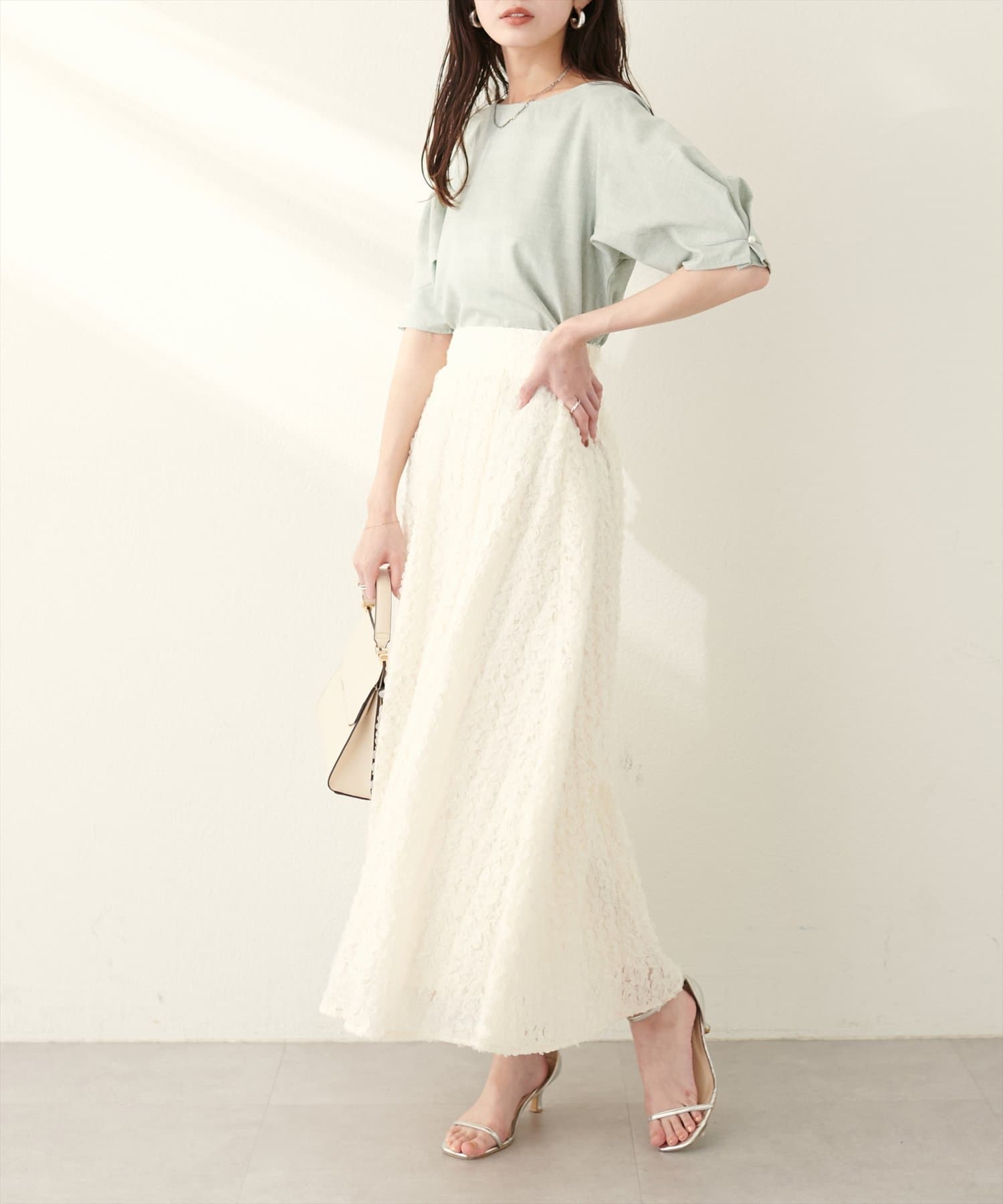 natural couture(ナチュラルクチュール) フラワーチュールレーススカート