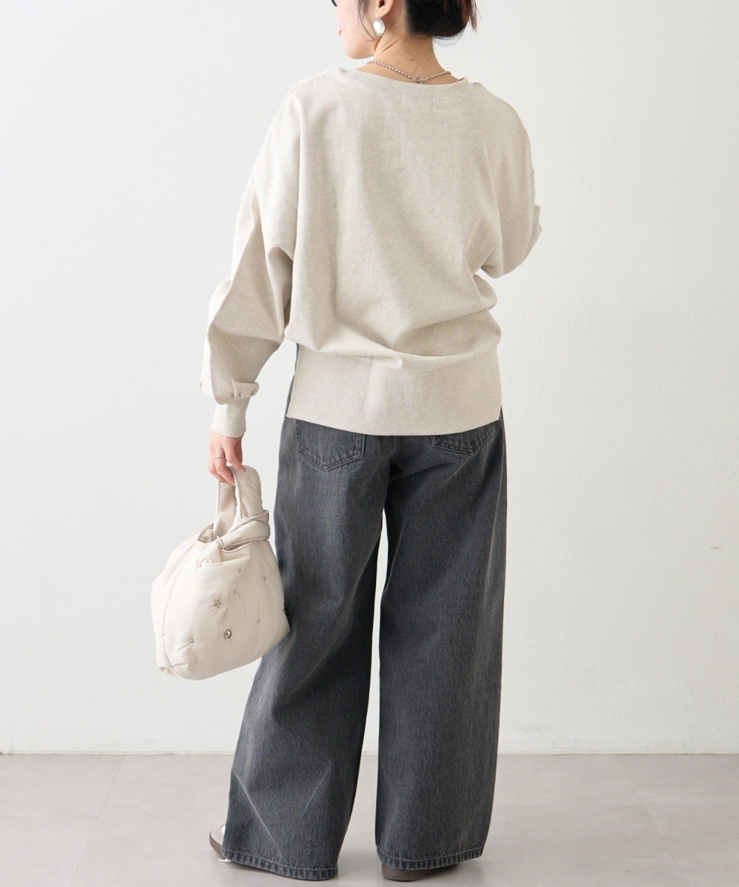 CIAOPANIC TYPY(チャオパニックティピー) サイドスリットバルーンスリーブカレッジスウェット