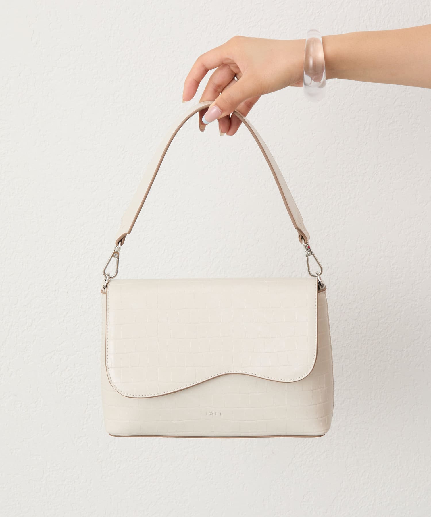 3色展開】loti クロコビーンズフラップショルダー | mystic