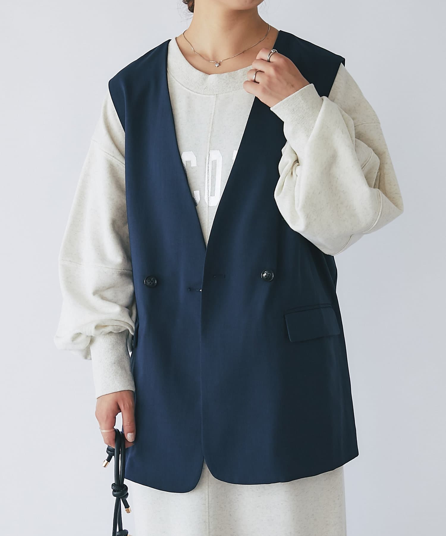 NICHOLAS DALEY 【新品】【美品】 ネイビー ジップ ドローコード