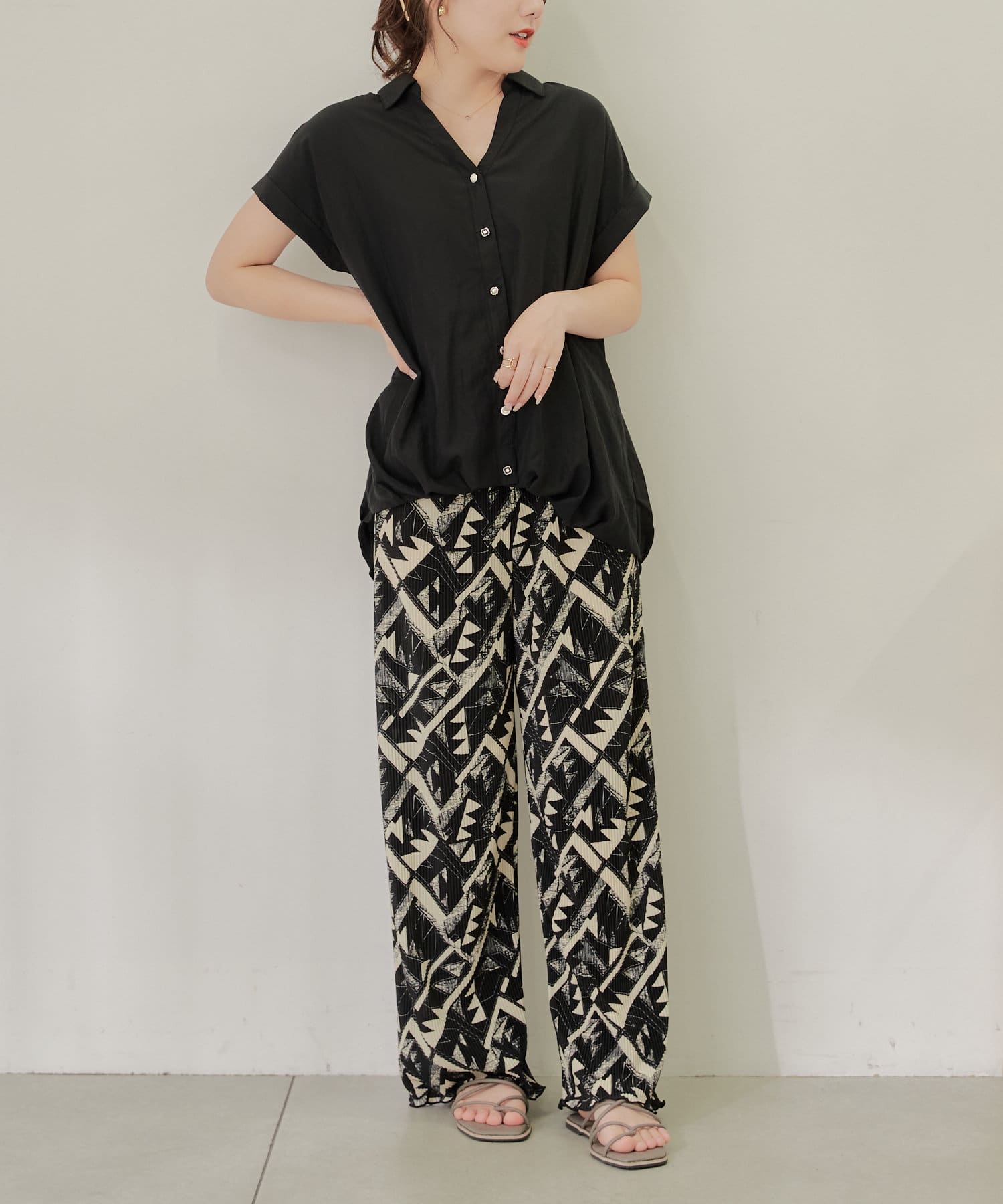 Remind me and forever(リマインドミーアンドフォーエバー) 【nao】後レースアップタケノコタックブラウス