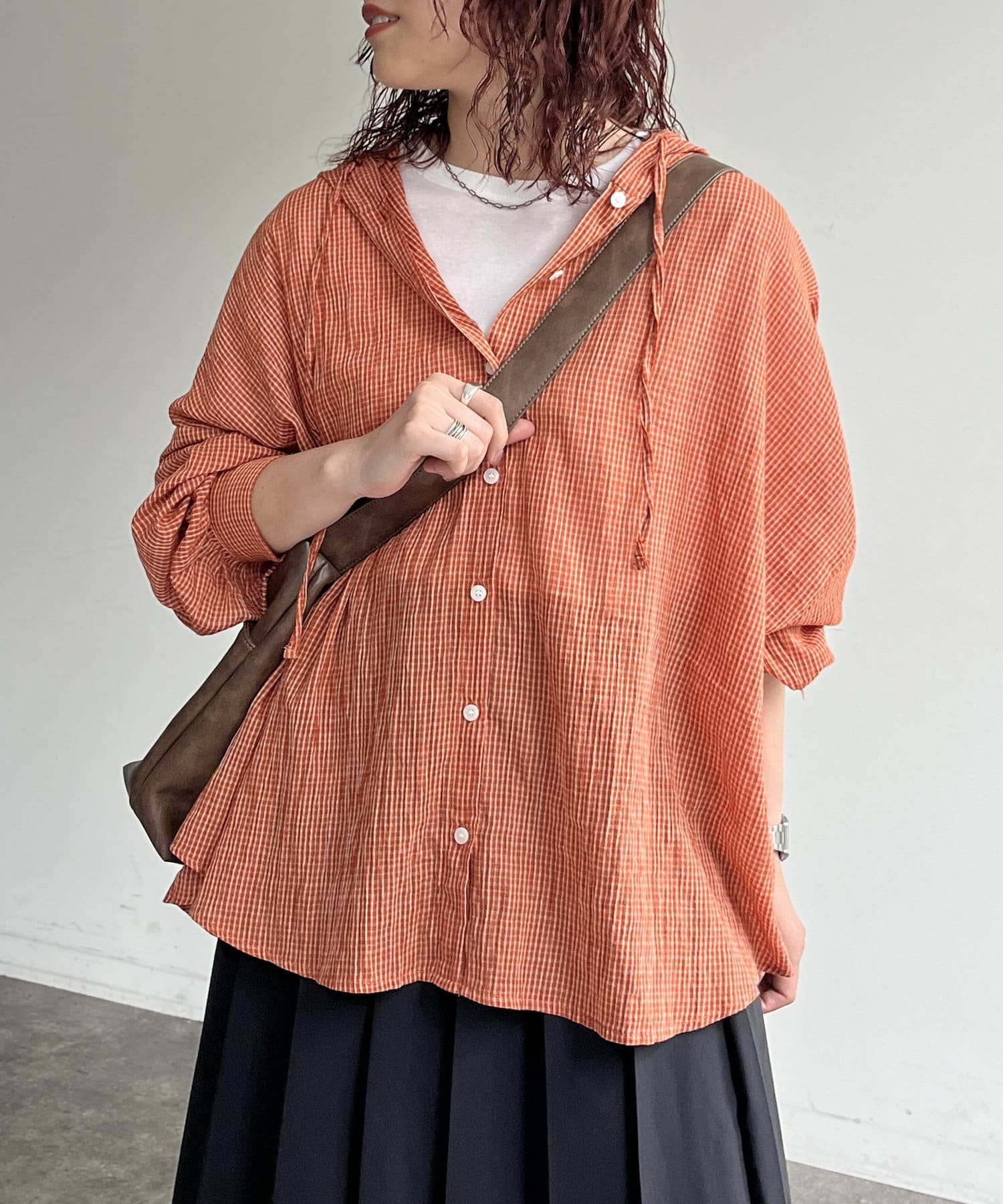 フード付チェックシャツ | CPCM(シーピーシーエム)レディース フード付チェックシャツ | CPCM(シーピーシーエム)レディース