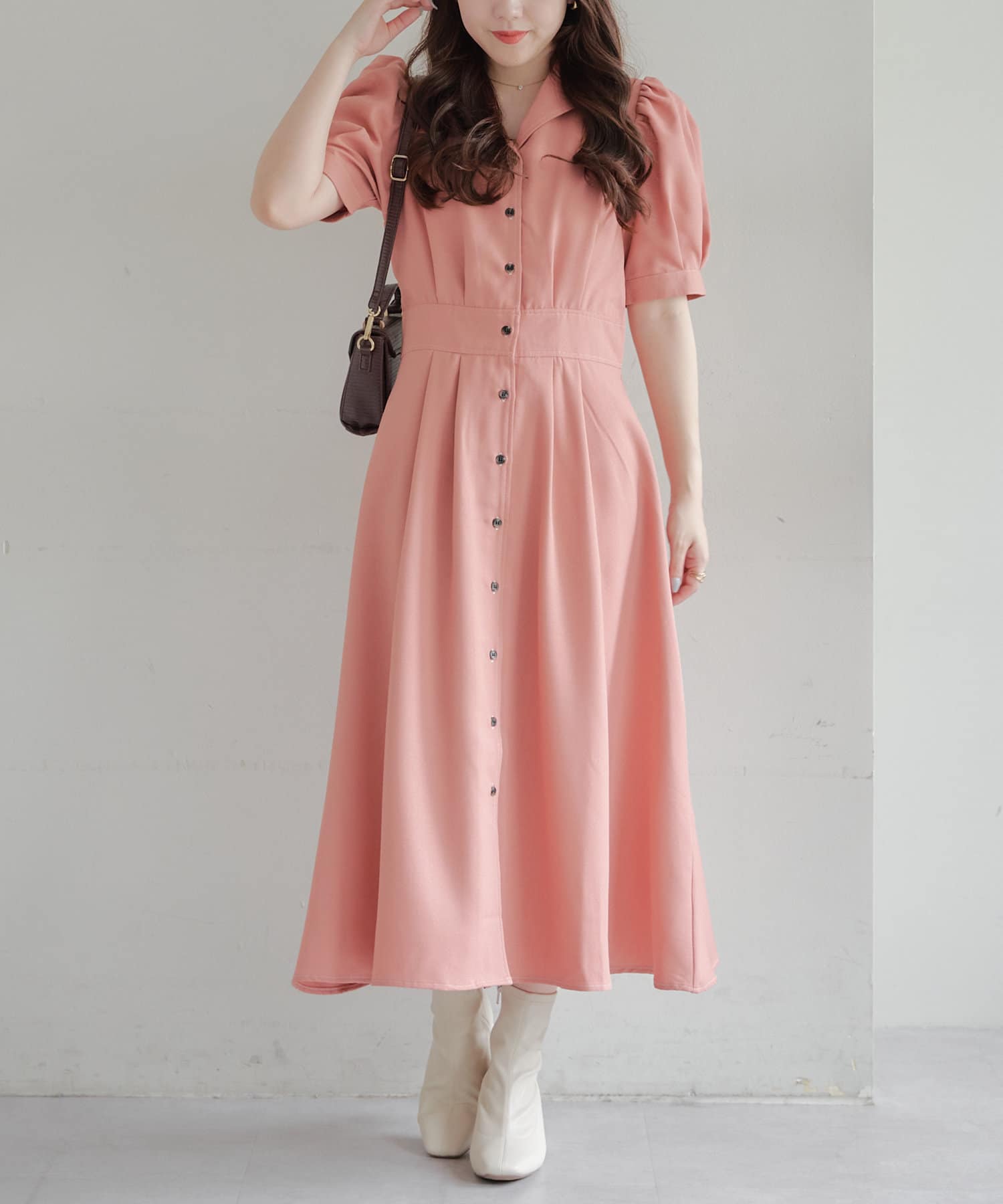 ◆Kenneth Lady フリゼル配色衿ワンピース ◇Kenneth Lady フリゼル配色衿ワンピース (Kenneth lady