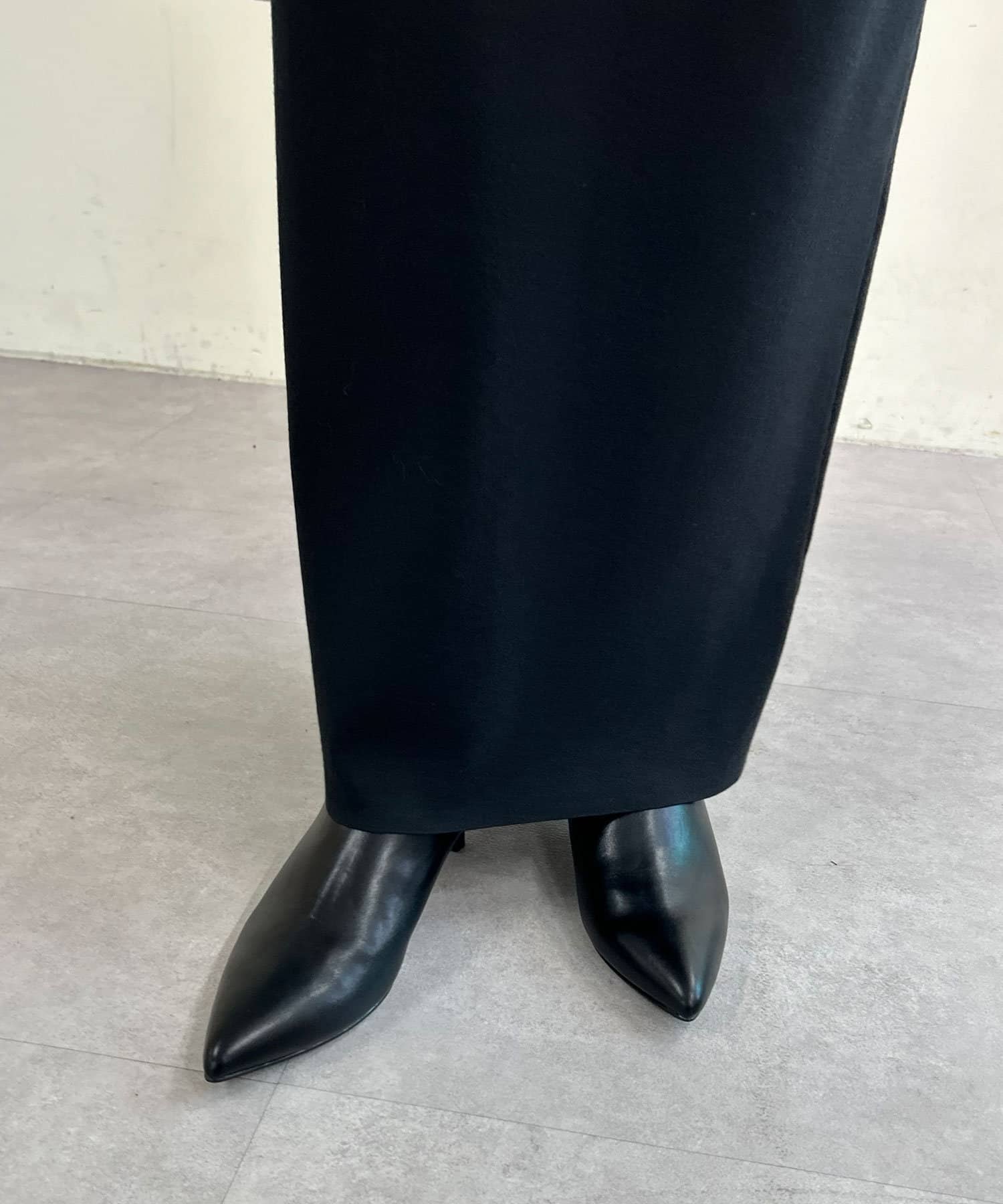 ポインテッドトゥ ブロックヒールミュール （Black） -CHARLES