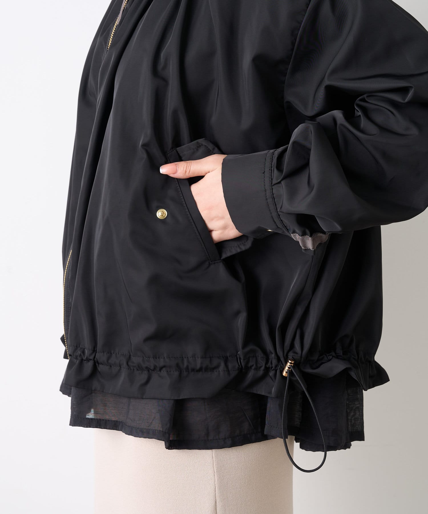 Jena　espace merveilleux(ジェナ　エスパスメルヴェイユ) 裾シアーバックラインブルゾン