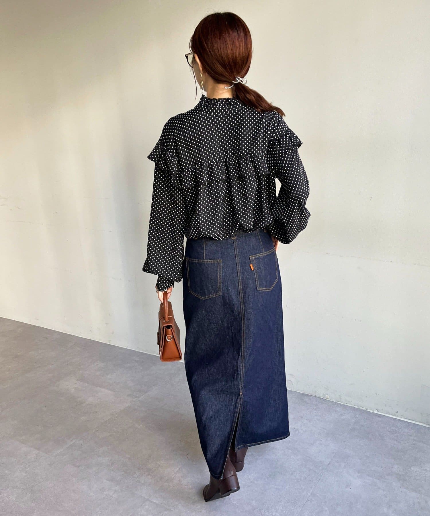 DISCOAT(ディスコート) 【WEB限定】フリル長袖ブラウス