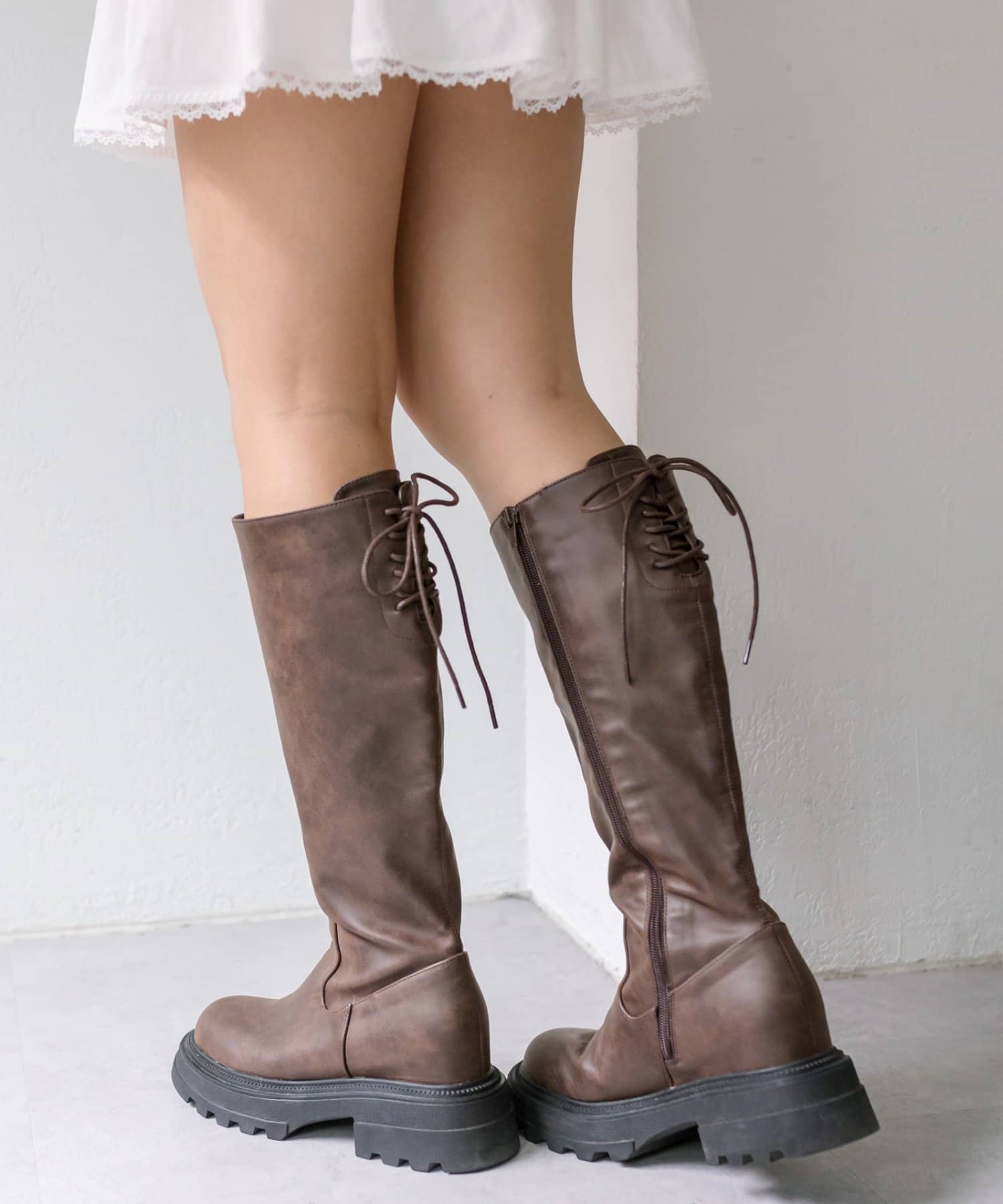 OLIVE des OLIVE ロングブーツ ブラウン Sサイズ