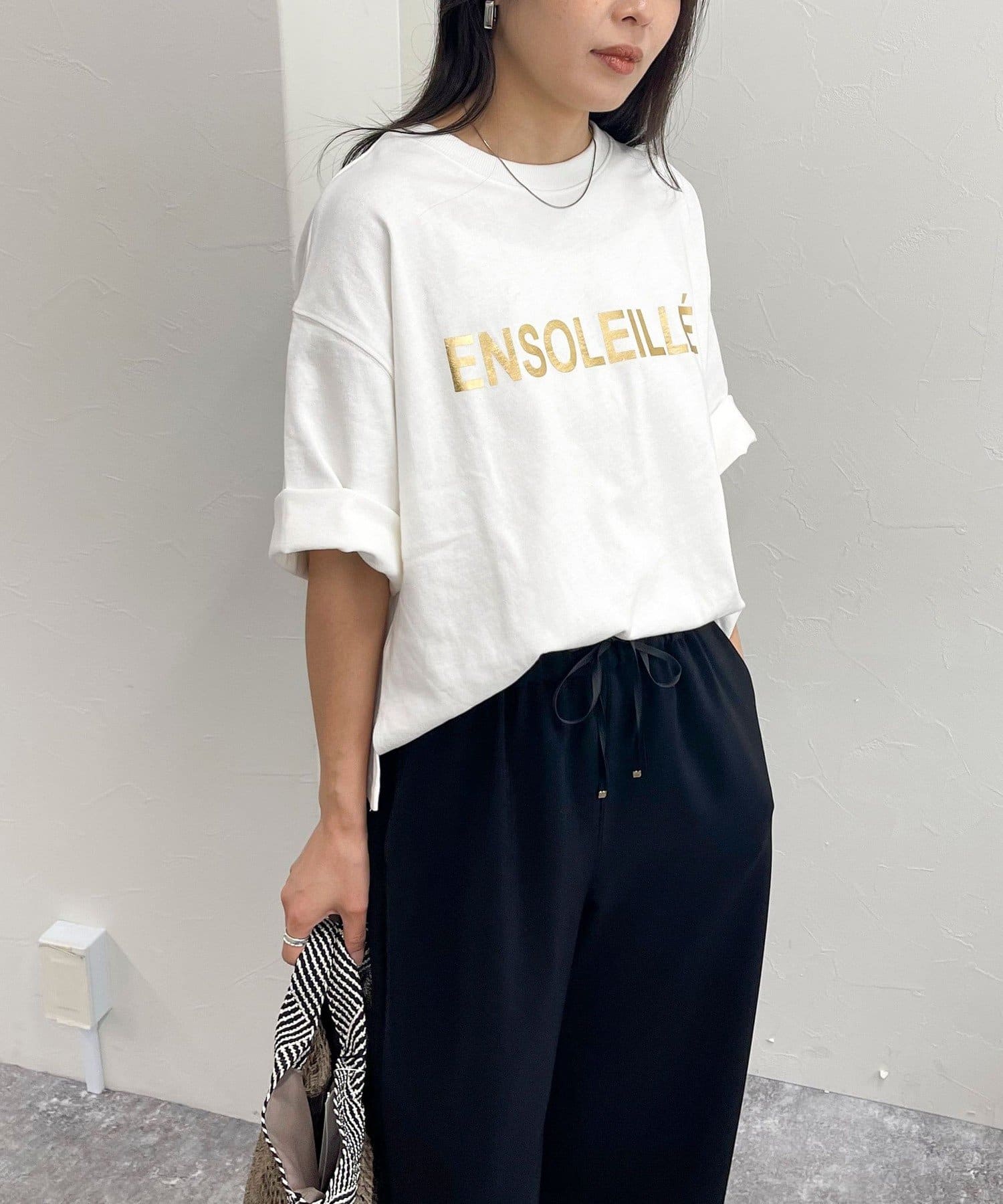 tシャツ 天竺ロゴＴシャツ レディース 天竺ミックスロゴTシャツ