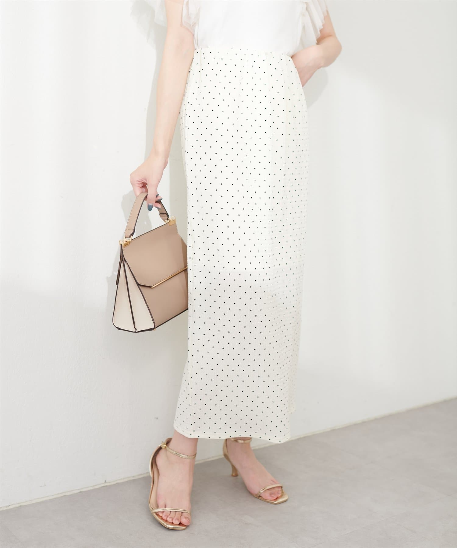 ドットふくれジャガードタイトスカート | natural couture(ナチュラル