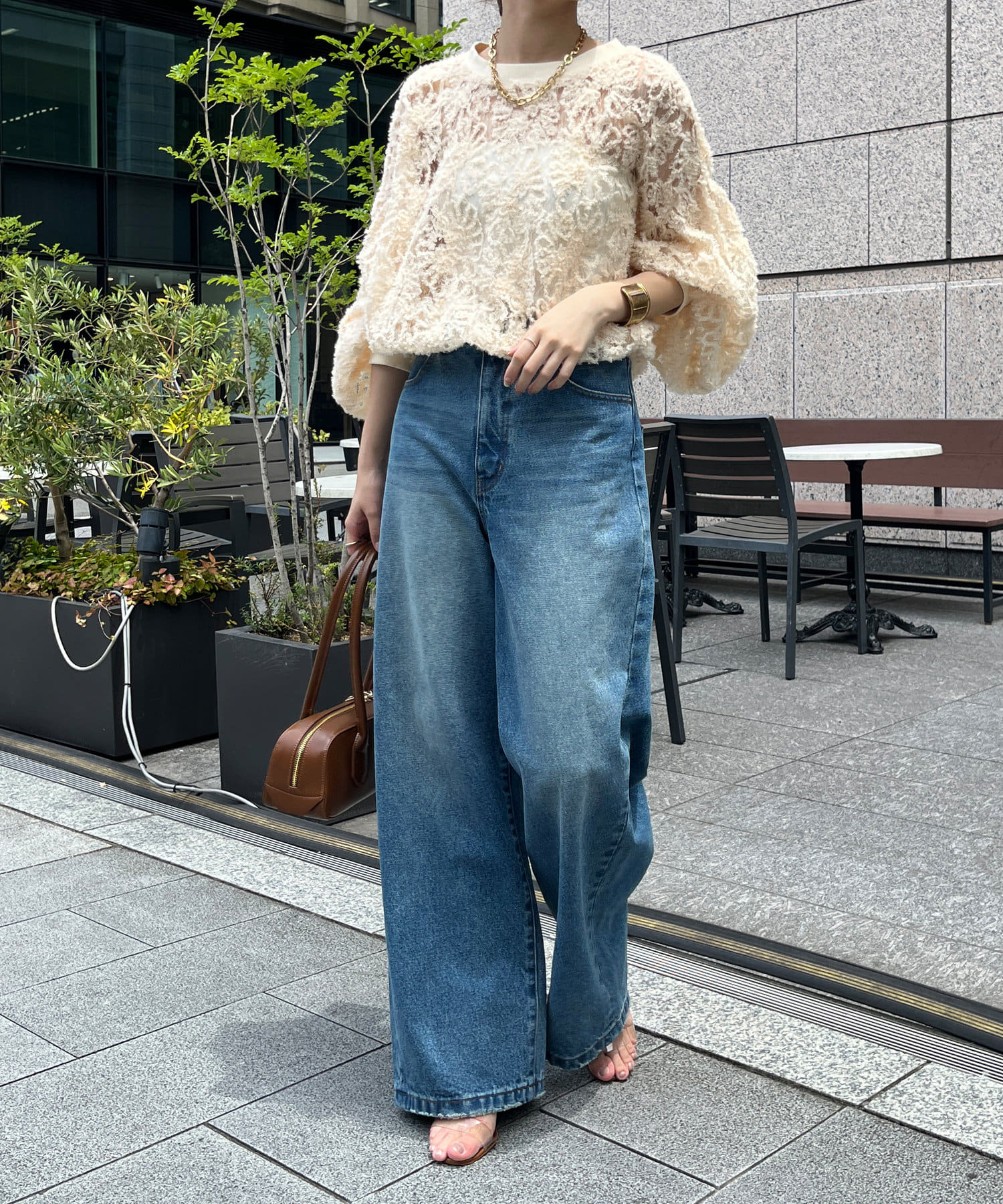 レースドロストブラウス JEANASIS｜パッチワークレースドロストブラウス | Rakuten
