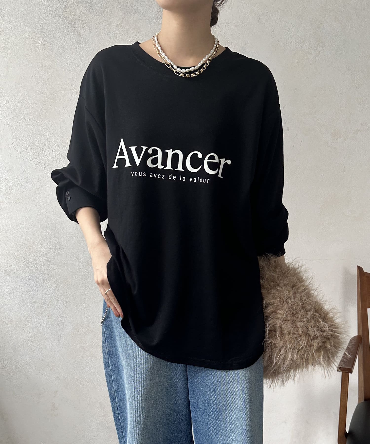 DOUDOU(ドゥドゥ) 【WEB限定】AvancerシルケットロンTEE