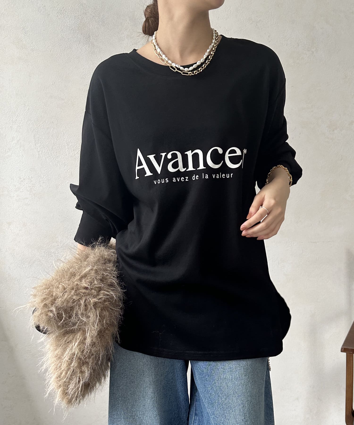 DOUDOU(ドゥドゥ) 【WEB限定】AvancerシルケットロンTEE