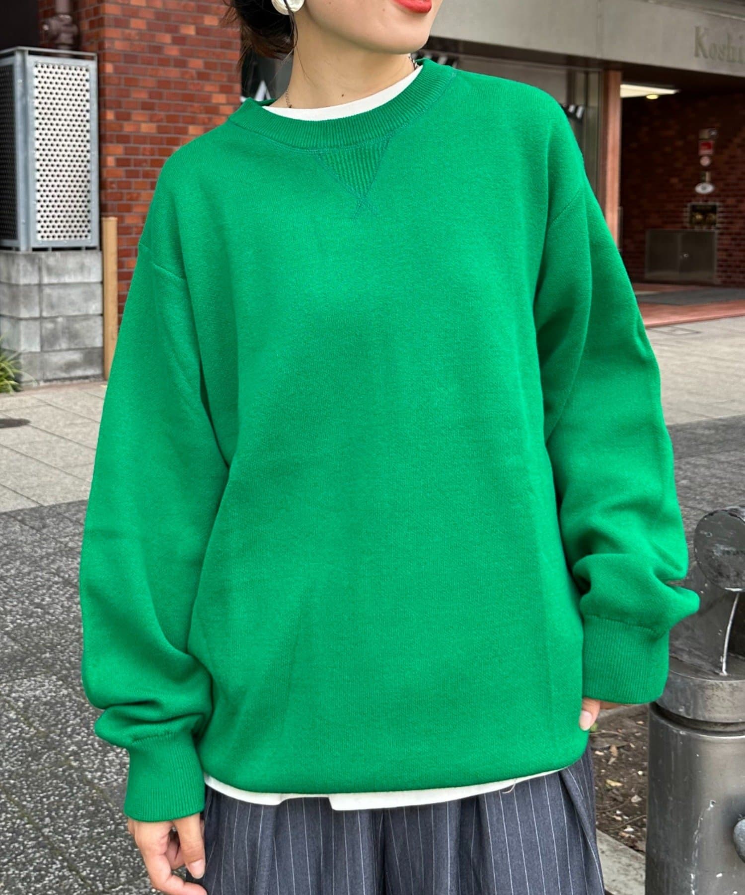 CIAOPANIC TYPY(チャオパニックティピー) レディース 【UNISEX】スウェットライクニット グリーン