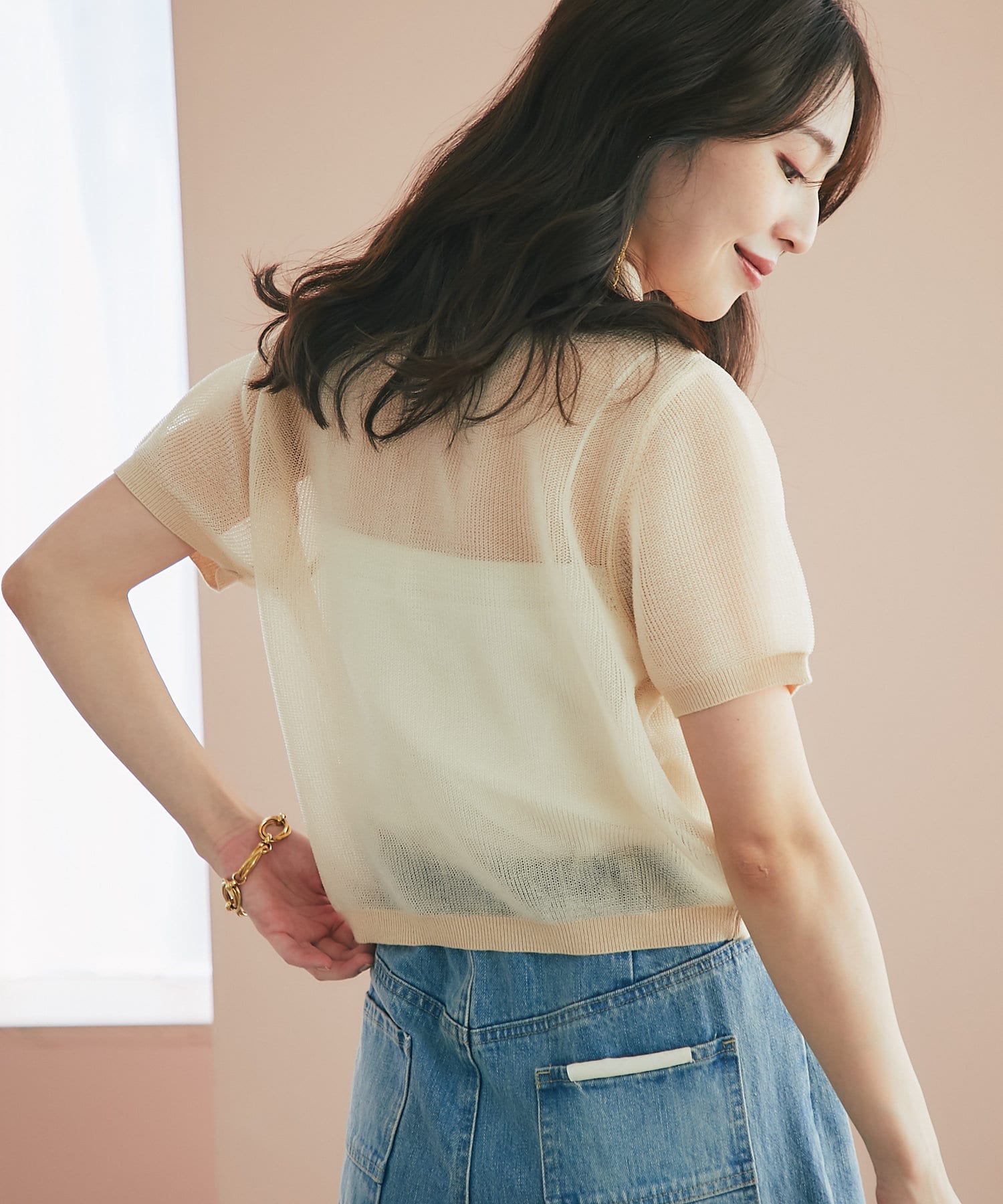 シアー片畔ポロニット | La boutique BonBon(ラブティック