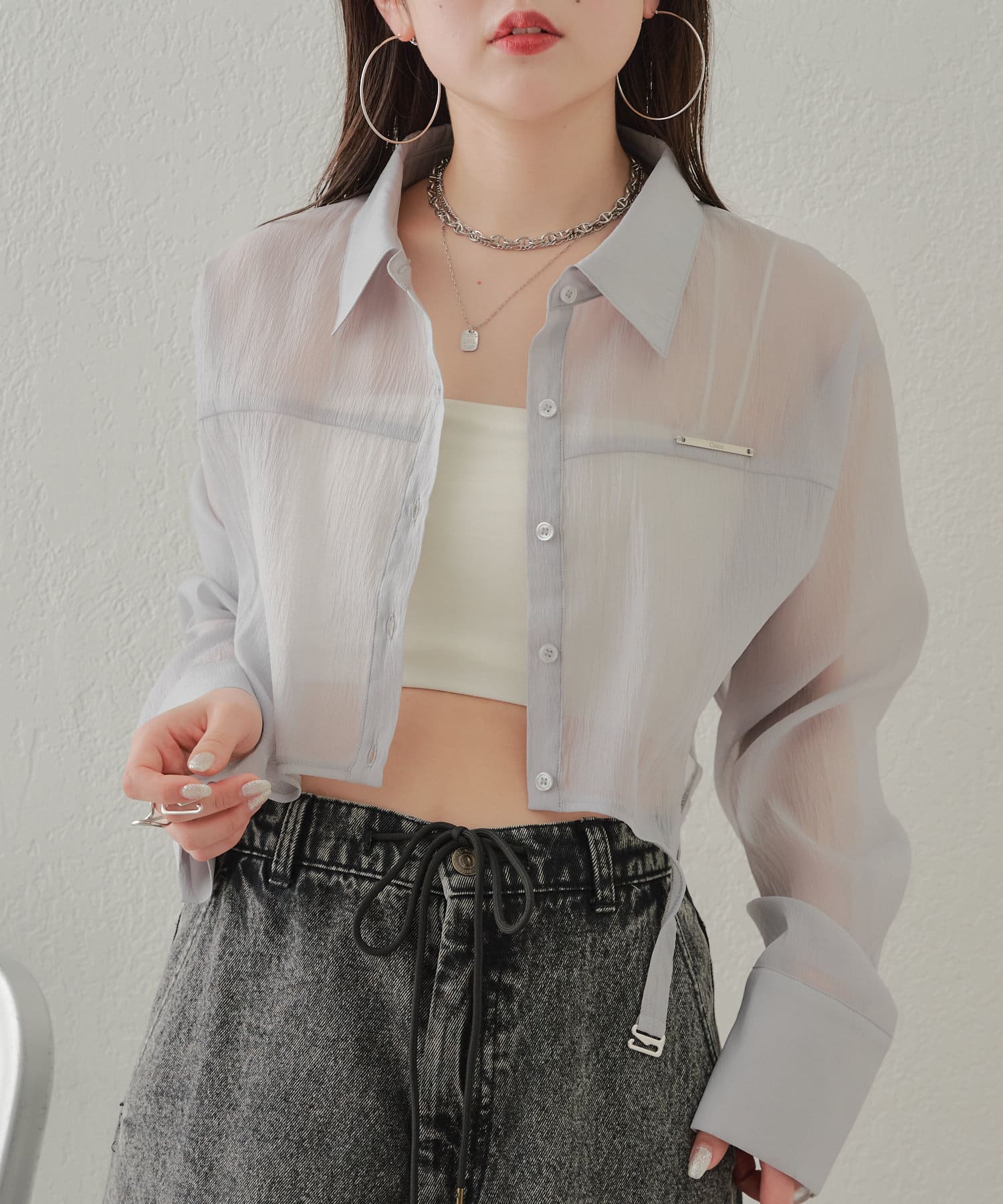 Chico】ガーターデザインシャツ | OUTLET(アウトレット