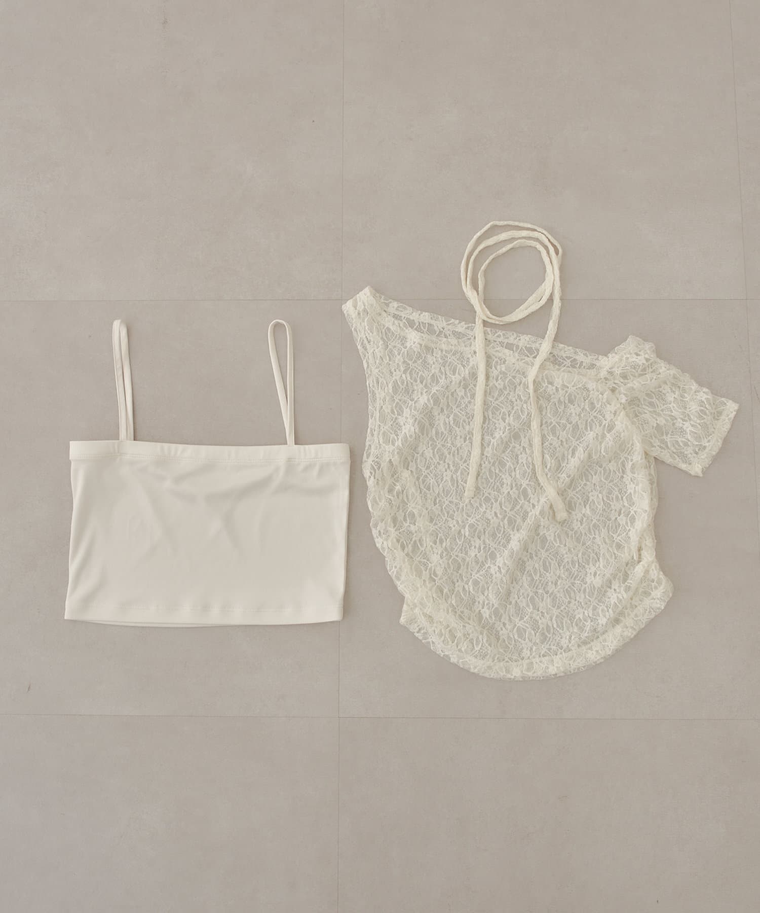 OUTLET(アウトレット) 【Chico】レースチョーカー付デザインT