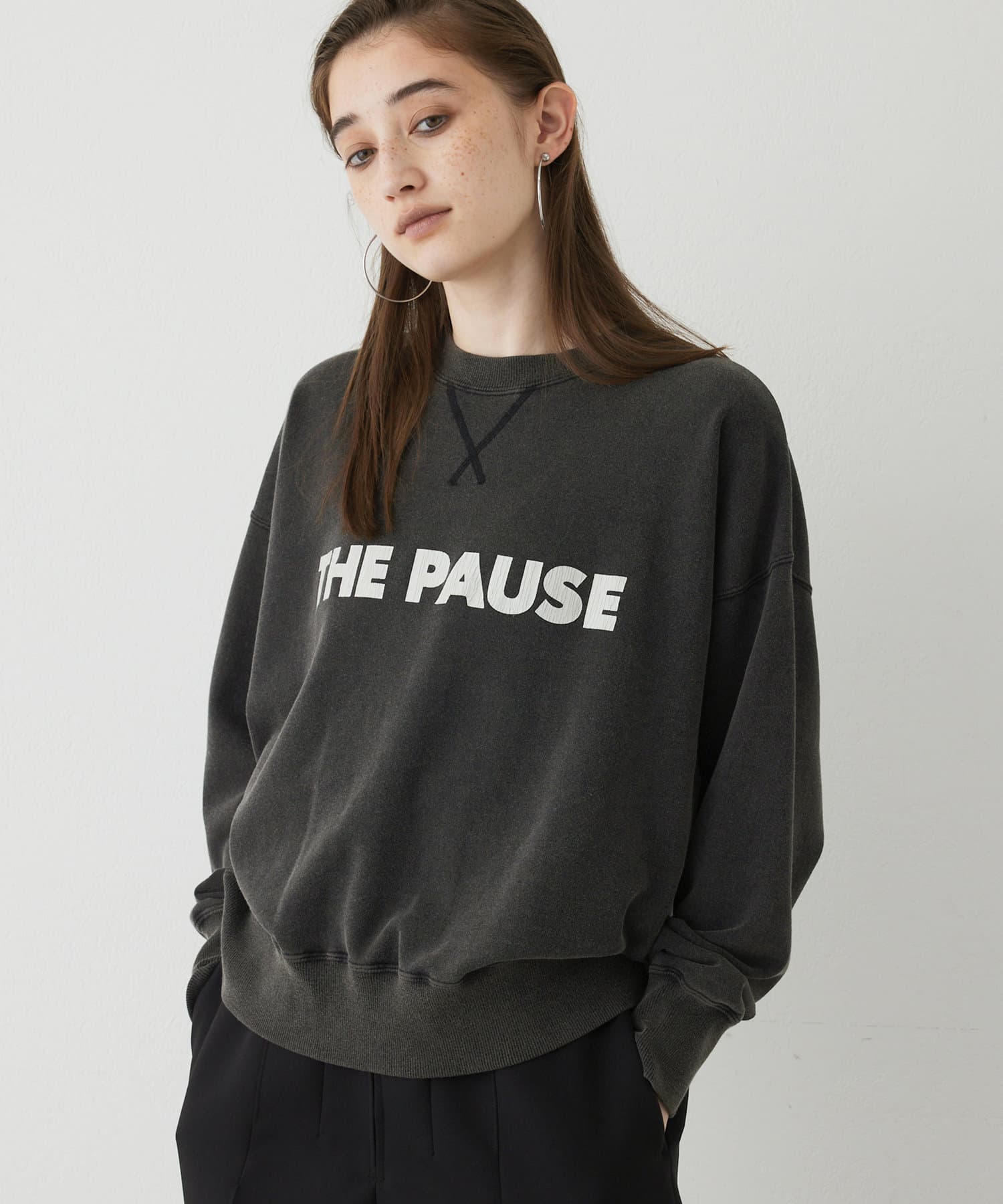 Whim Gazette(ウィム ガゼット) レディース 【THE PAUSE】THE PAUSEスウェット ブラック