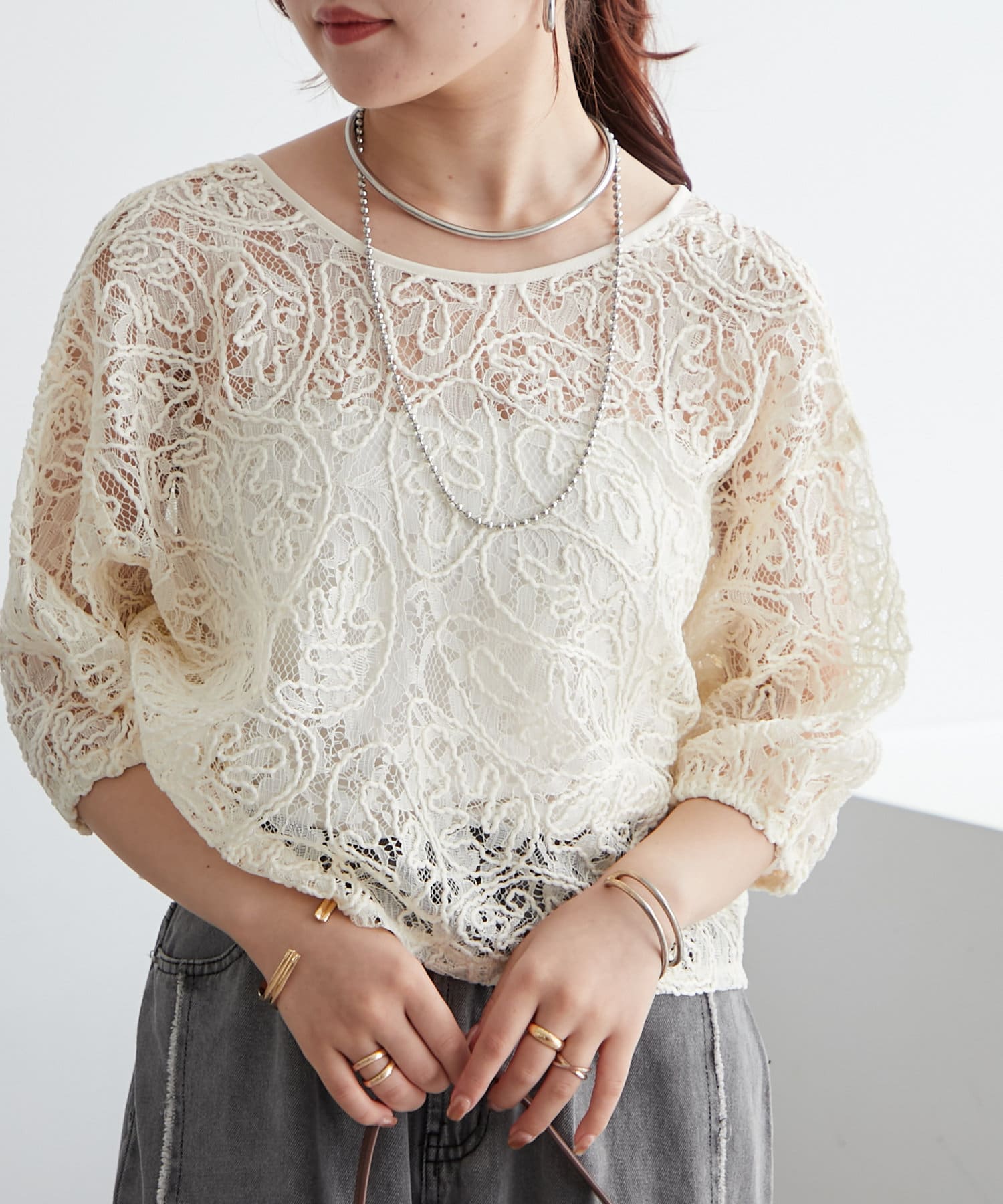 タグ付き♡GOLDS∞infinity♡ラッフルフリルレース2wayカーディガン コードレース2WAYカーディガン | Remind me and forever