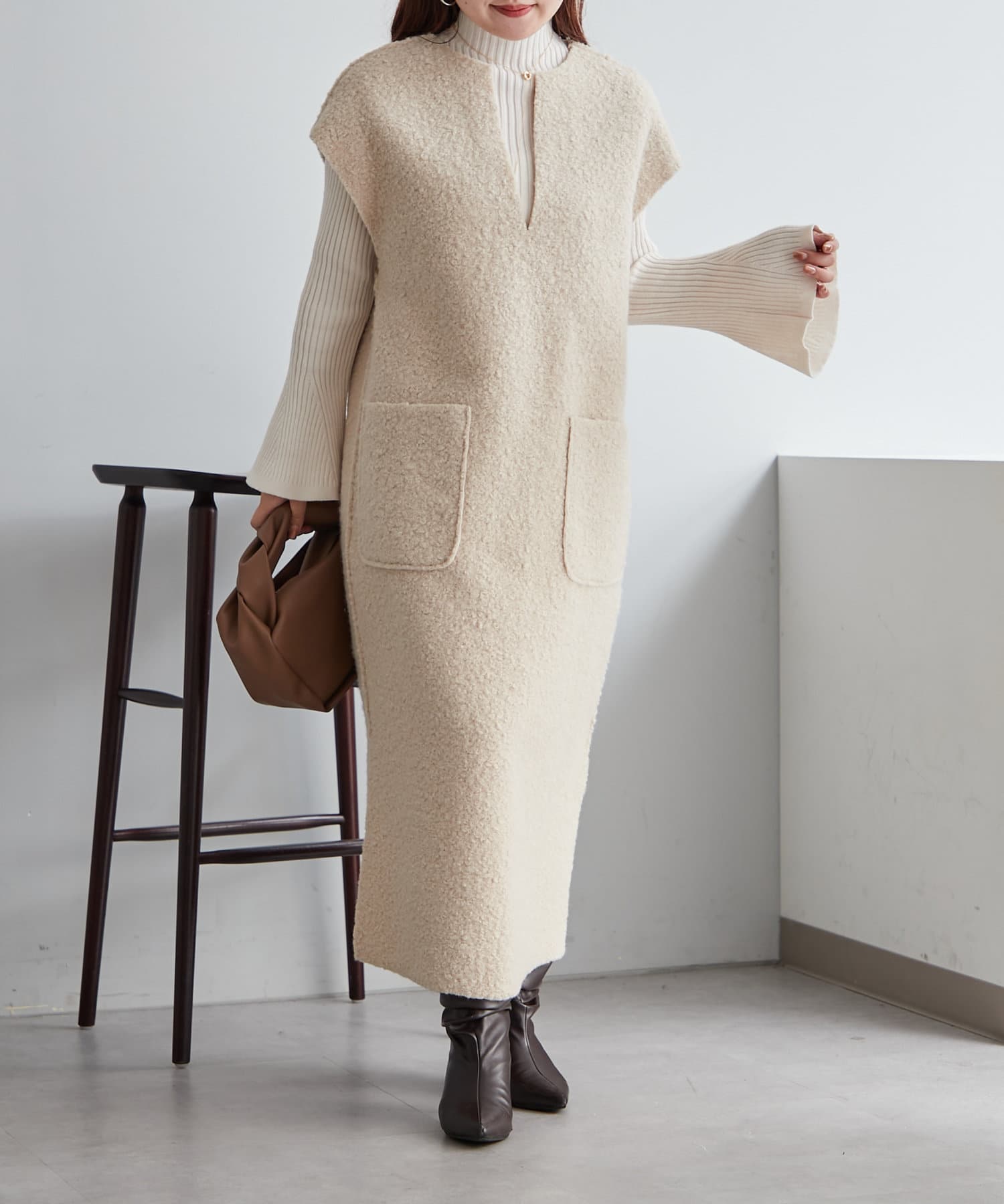 リバーシブルキーネックワンピース | Remind me and forever