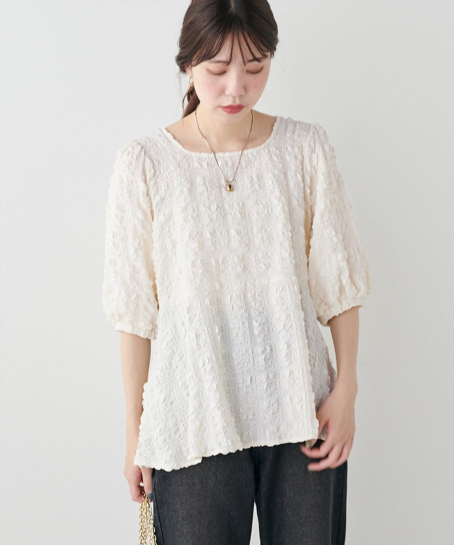 ク*読様 【mamamo】WzipダンボールペプラムTOPS mamamo】WzipダンボールペプラムTOPS | natural couture