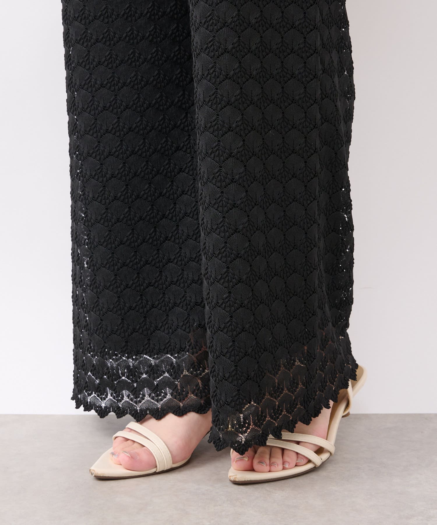 un dix cors(アンディコール) 《ウエストはストレスフリー》バルファスレースパンツ